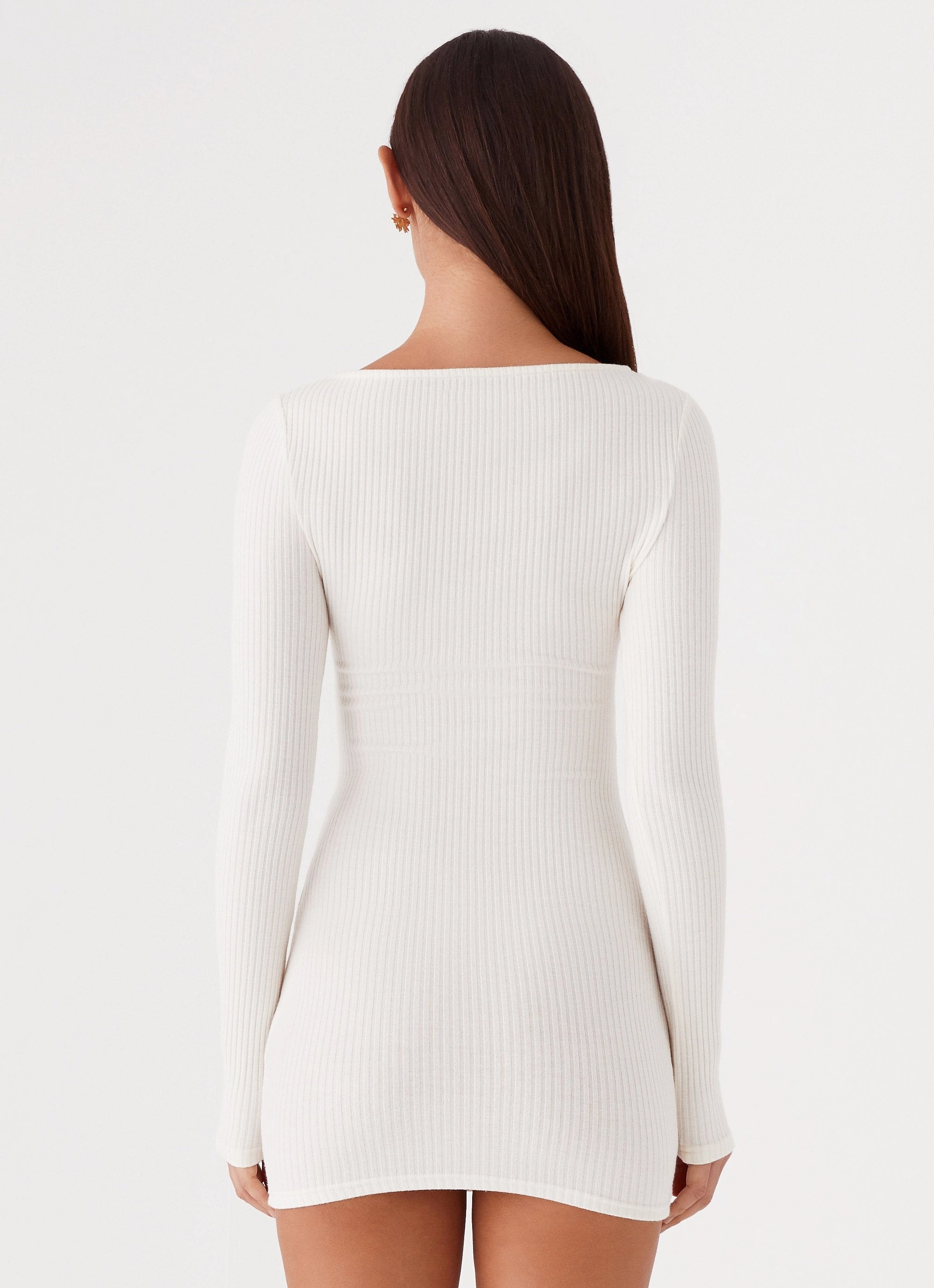Allie Knit Mini Dress - Ivory Office Friendly Delicate Tone