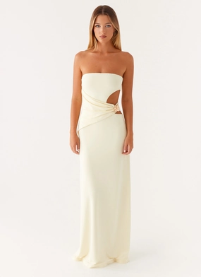 Crinkle Effect Anetta Maxi Dress - Yellow