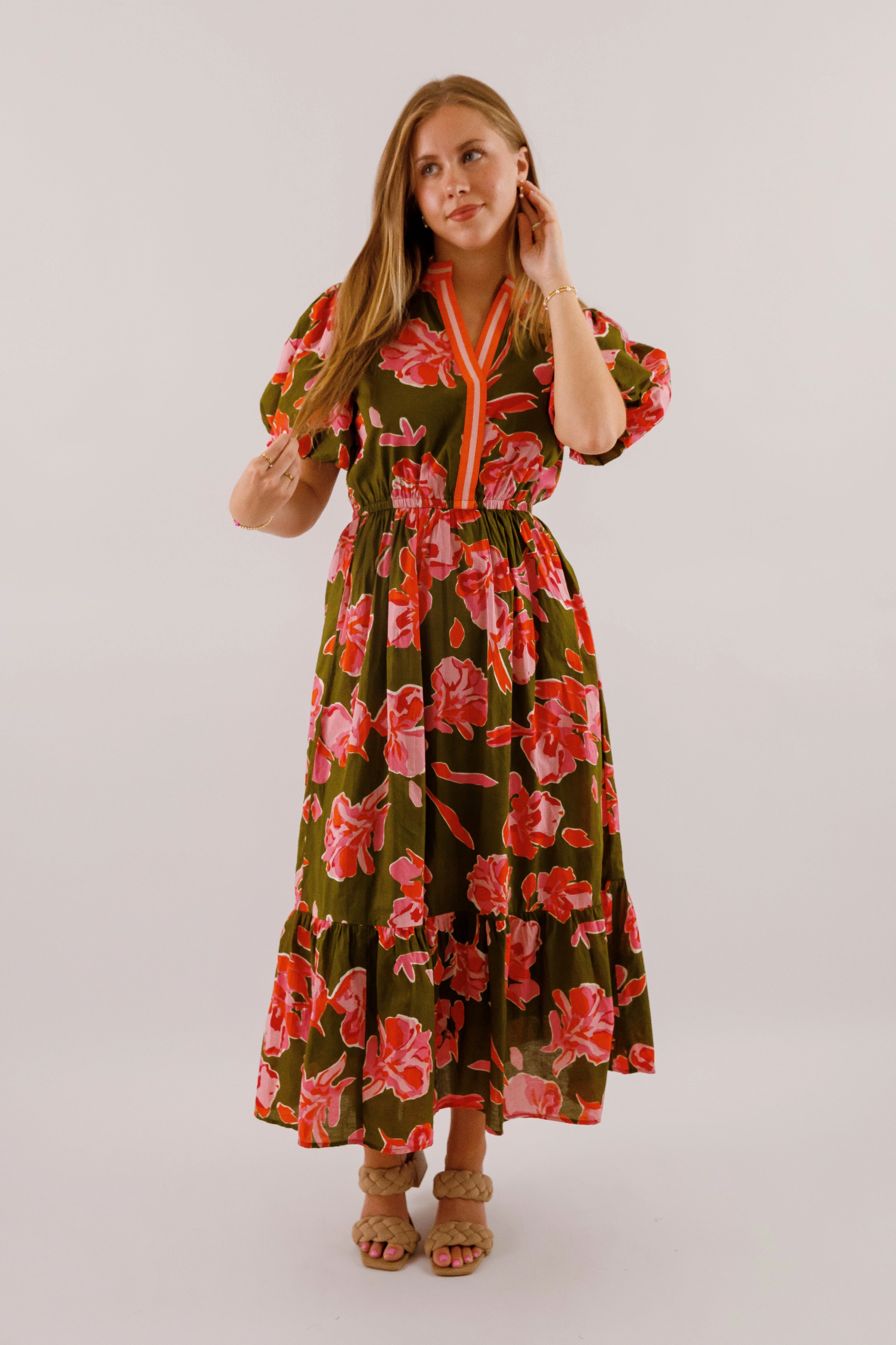 Exciting Opportunities Midi Dress Fashion Mix Balanced Tone