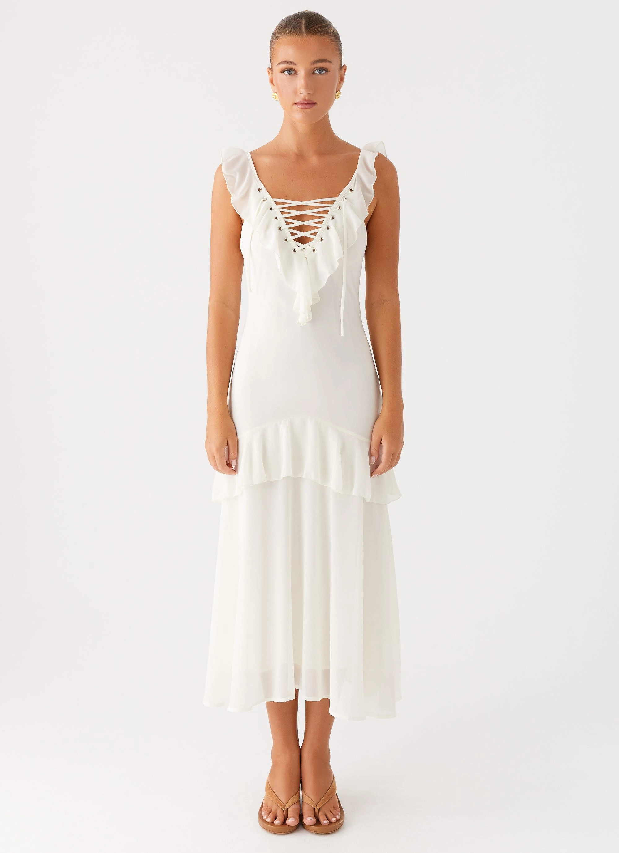 Cozy Touch Casual Smart Celie Midi Dress - Ivory