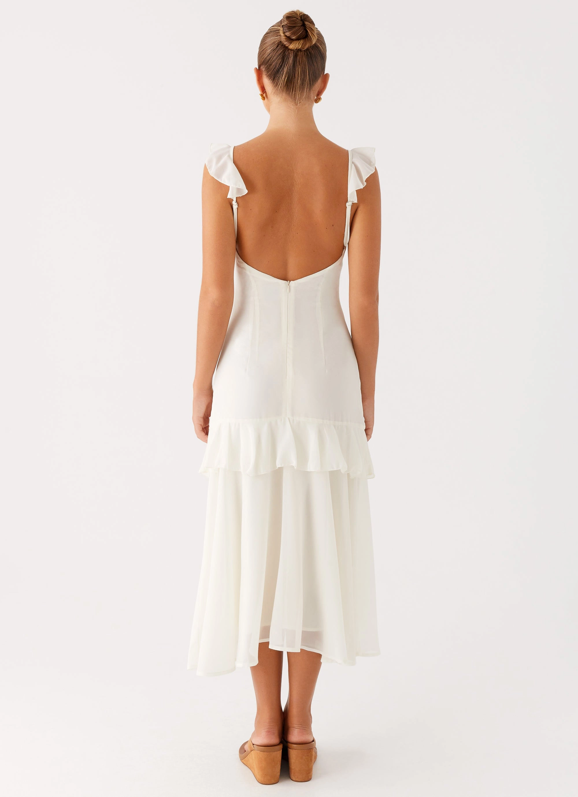 Celie Midi Dress - Ivory Tailored Elegance Oversized-Fit