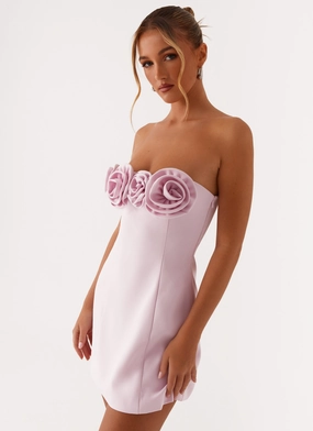 Smart Waist Design Patsie Strapless Mini Dress - Pink