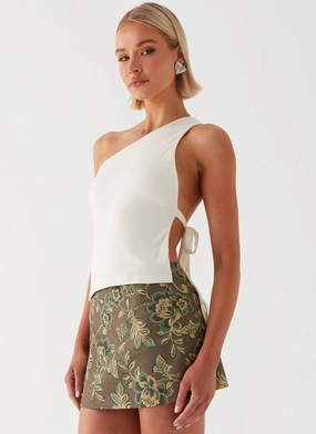 Versatile Wear Core Utility Tonnie Floral Mini Skirt - Brown Floral