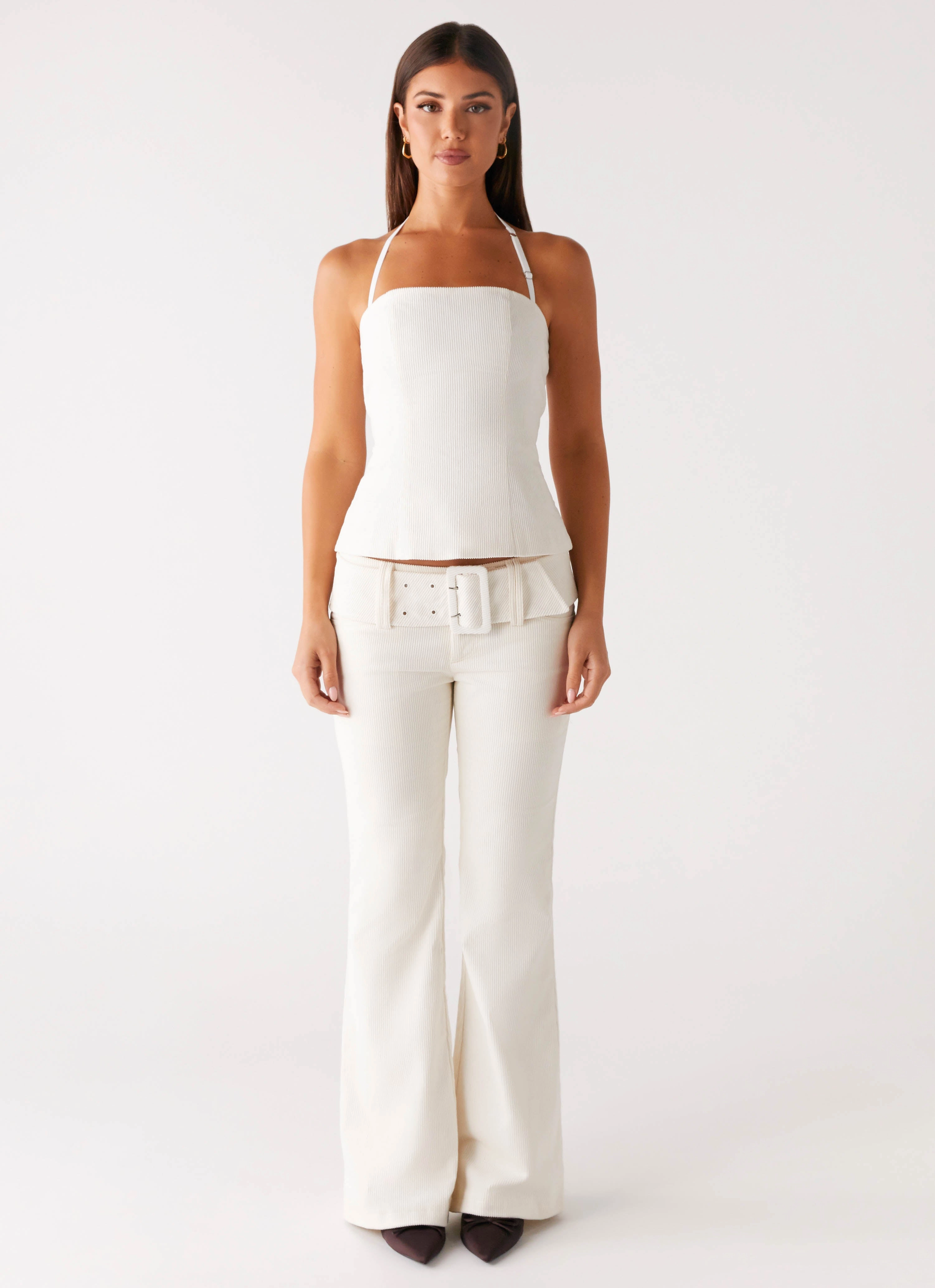Unrestricted Movement Zadie Low Rise Cord Jeans - Pearl