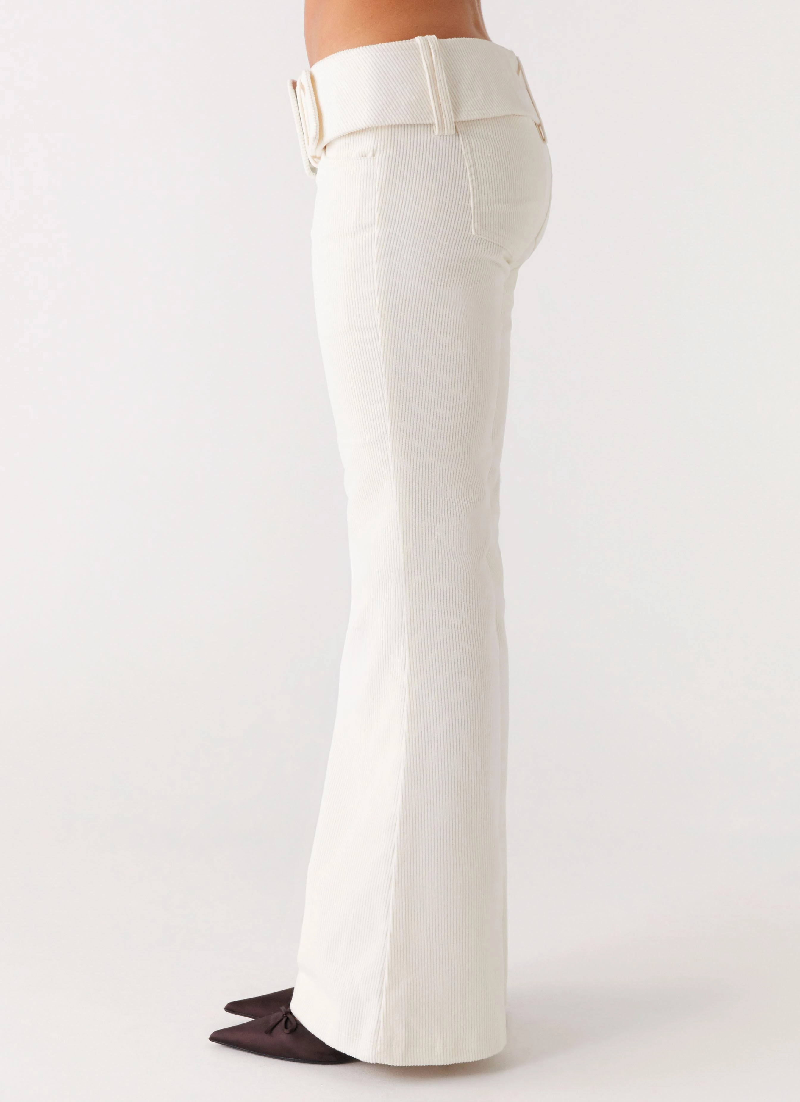 Snag Free Fabric TailoredSilhouette Zadie Low Rise Cord Jeans - Pearl