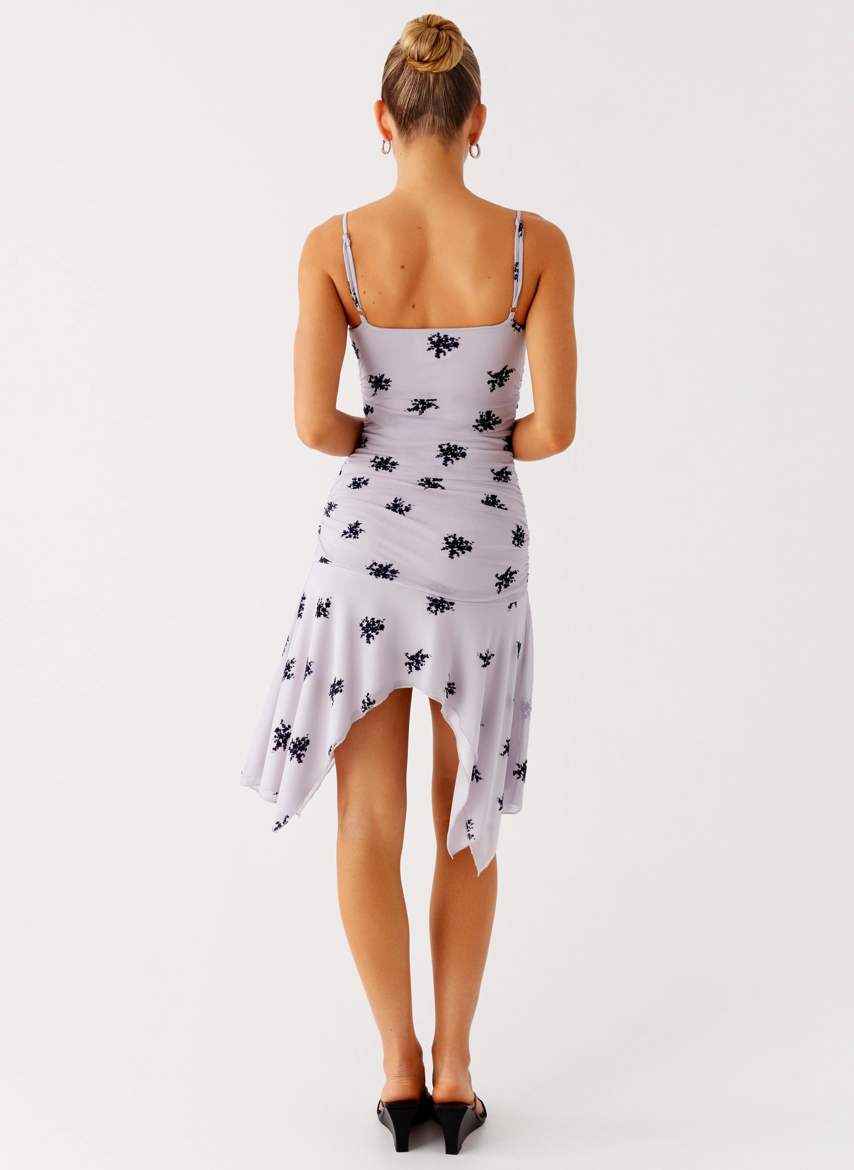 Amor Flock Hanky Mini Dress - Lilac Inner lining