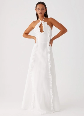 Art Spirit Floral Pattern Mariella Maxi Dress - White