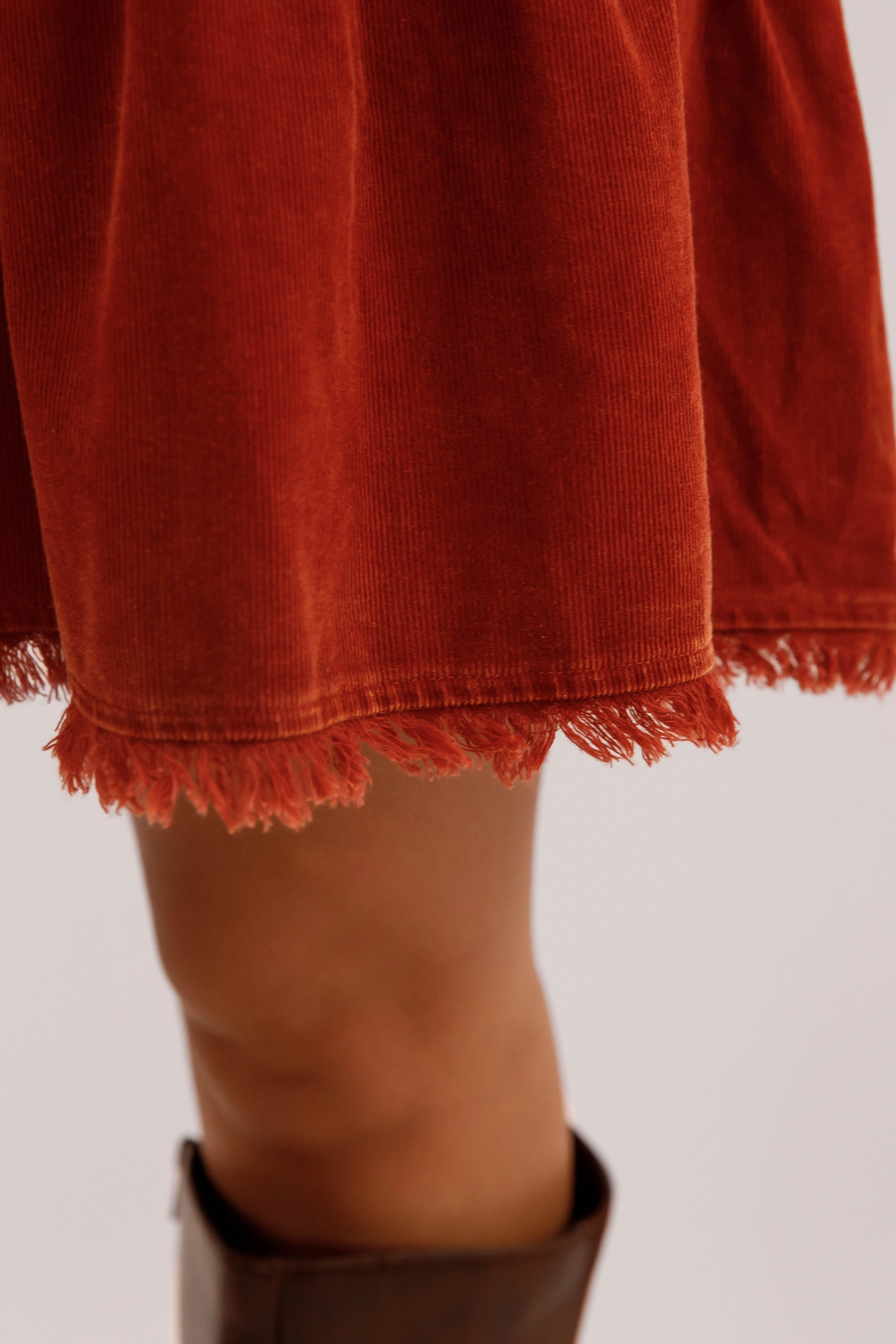 Hope of It All Dress-Rust Gloss Accent Tailored Mood