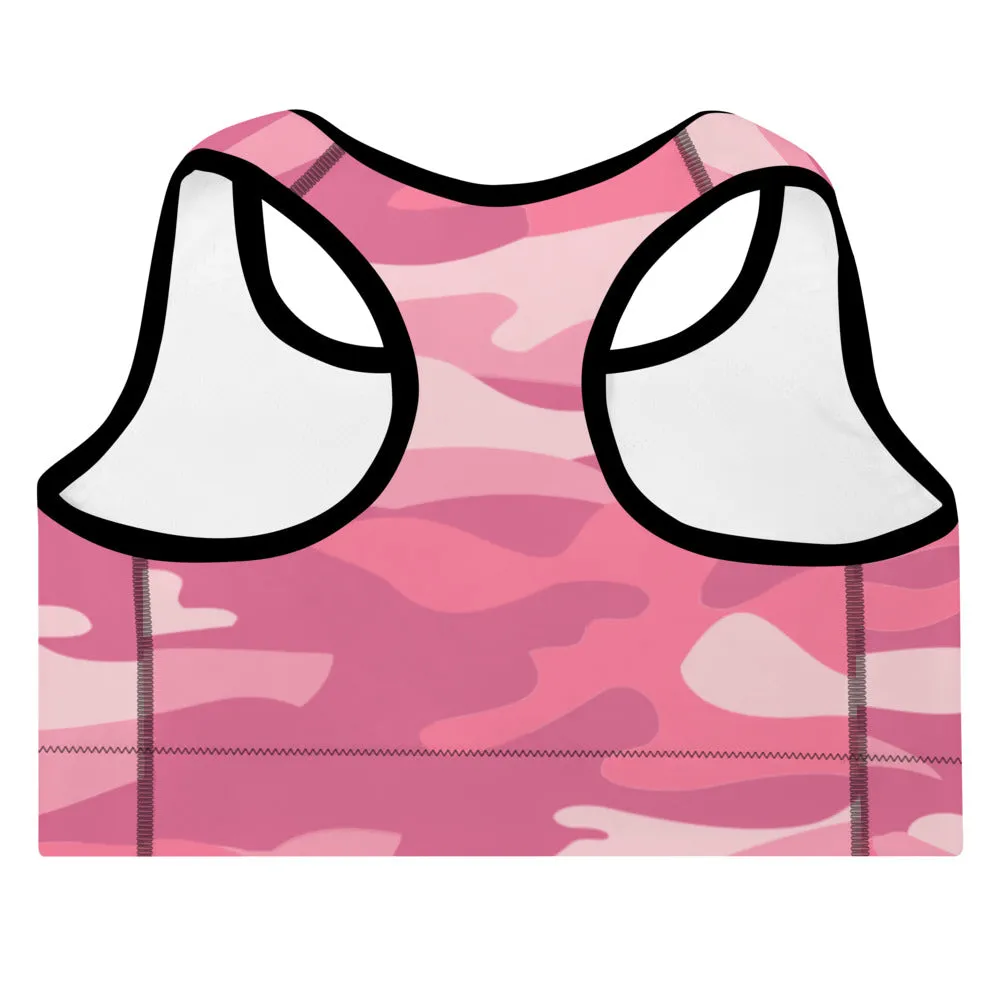 ELEVATED ESSENTIALS, THE PERFECT PADDED SPORTS BRA PINK CAMO