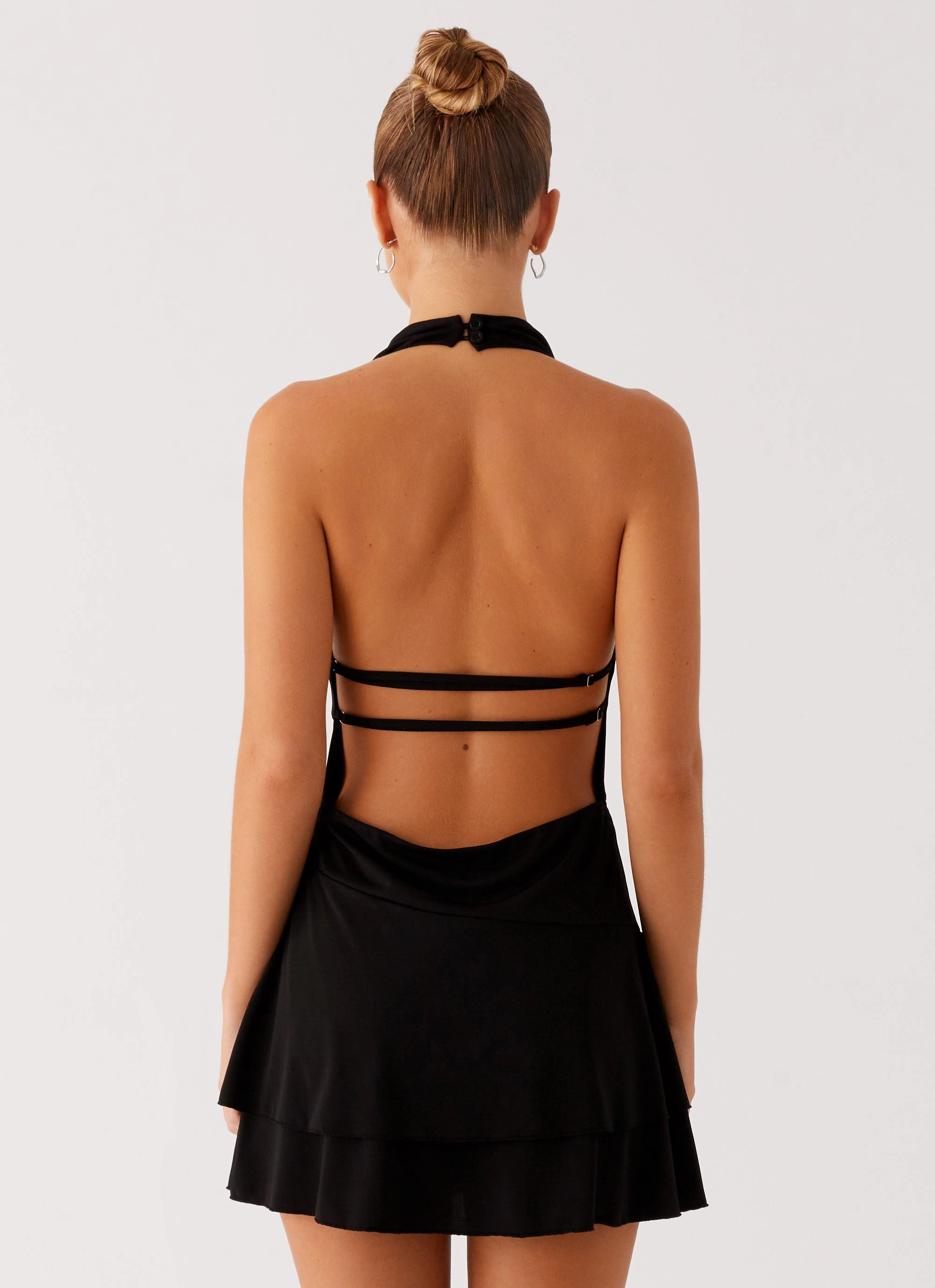 Warm Undertone Sophisticated Tailoring Feel Good Mini Dress - Black