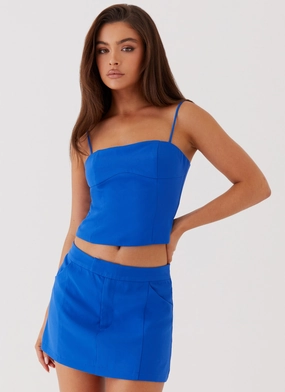 Eliana Crop Top - Cobalt Fade Resistant Dye