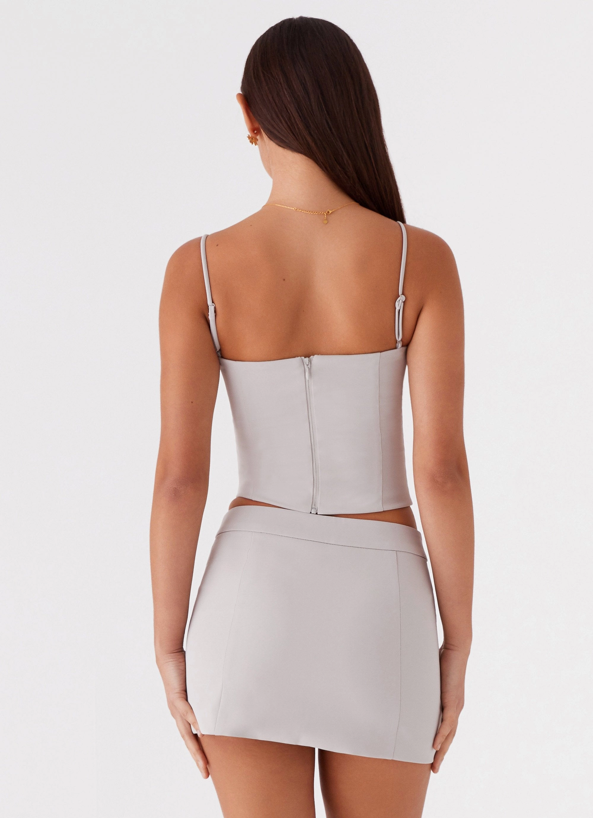 Eliana Crop Top - Grey Thermal Regulation Fabric