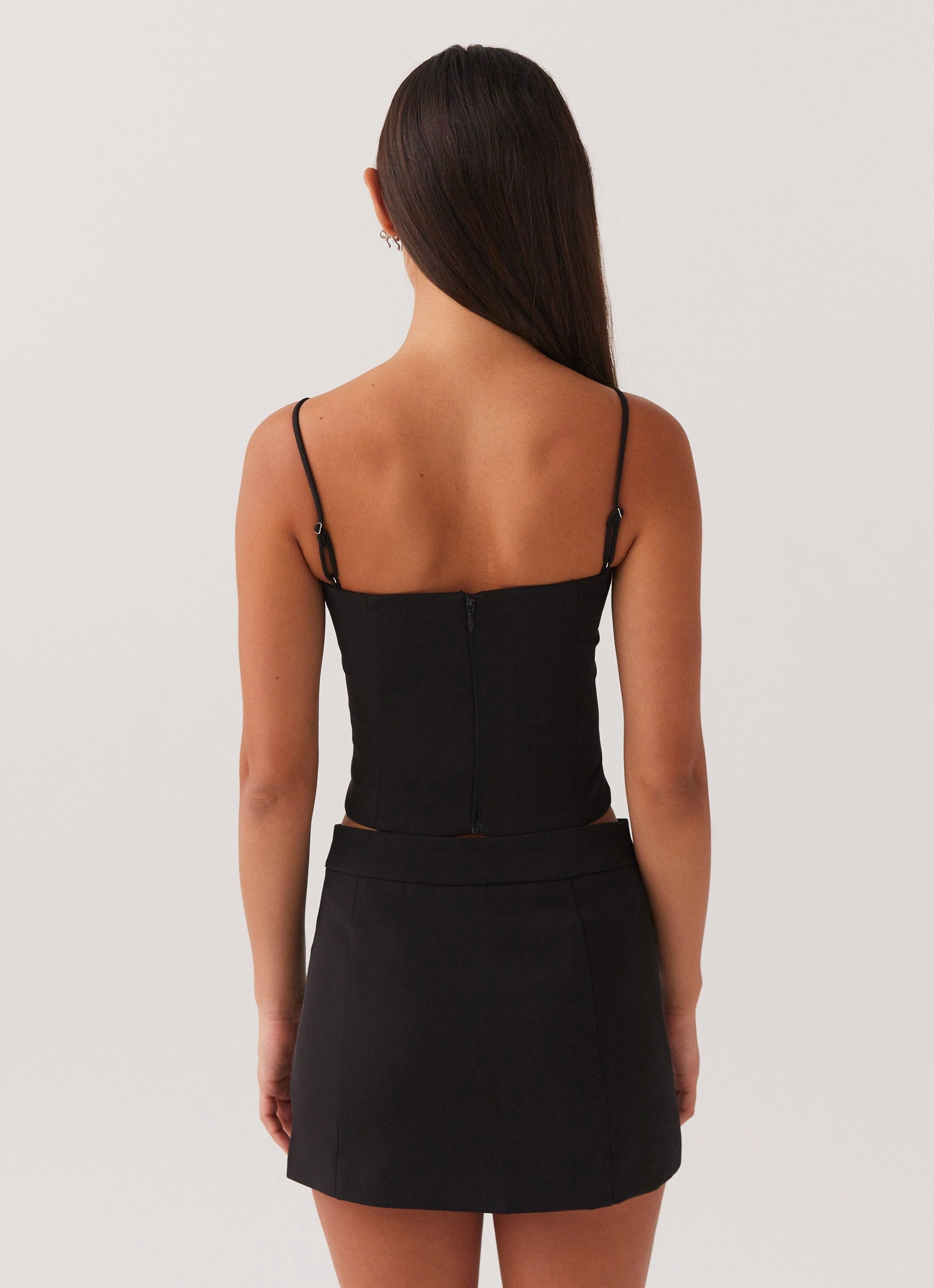 Eliana Suit Mini Skirt - Black Stretchable Fit