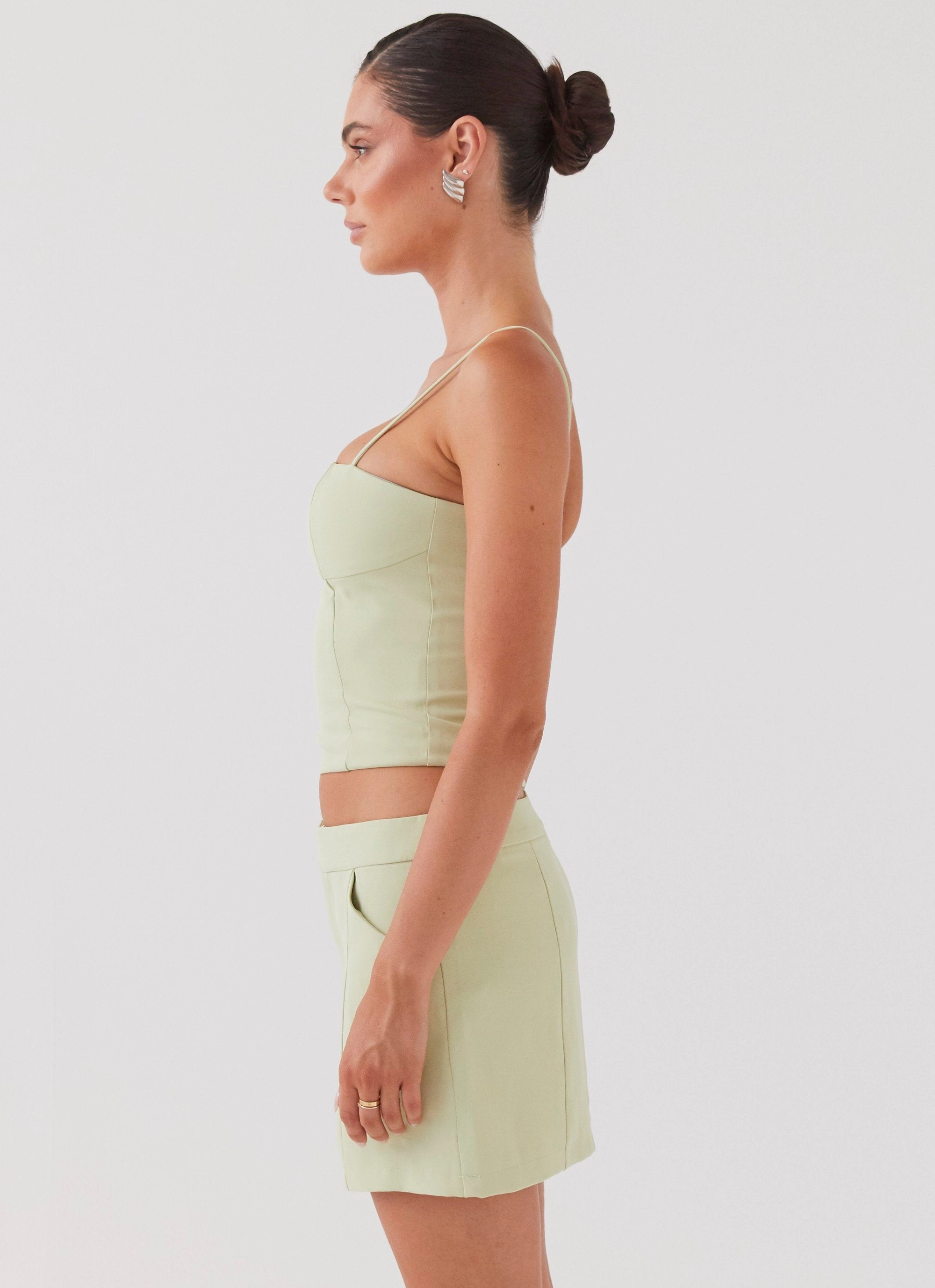 Eliana Suit Mini Skirt - Green Zest StainResistantFinish