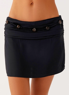 Modern Utility Compression Support Lining Elice Mini Skirt - Black