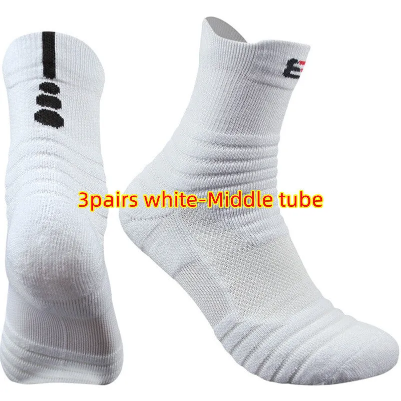 Elite  Sports Socks Low Cut Tube Basketball Thick Towel Boat Sweat-Absorbent Socks.