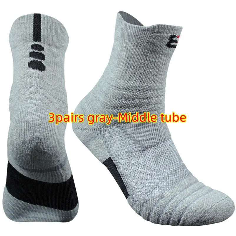 Elite  Sports Socks Low Cut Tube Basketball Thick Towel Boat Sweat-Absorbent Socks.
