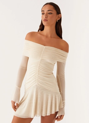 Ellis Ruched Mini Dress - Pastel Yellow Climate-Adaptive Pastel-Tone