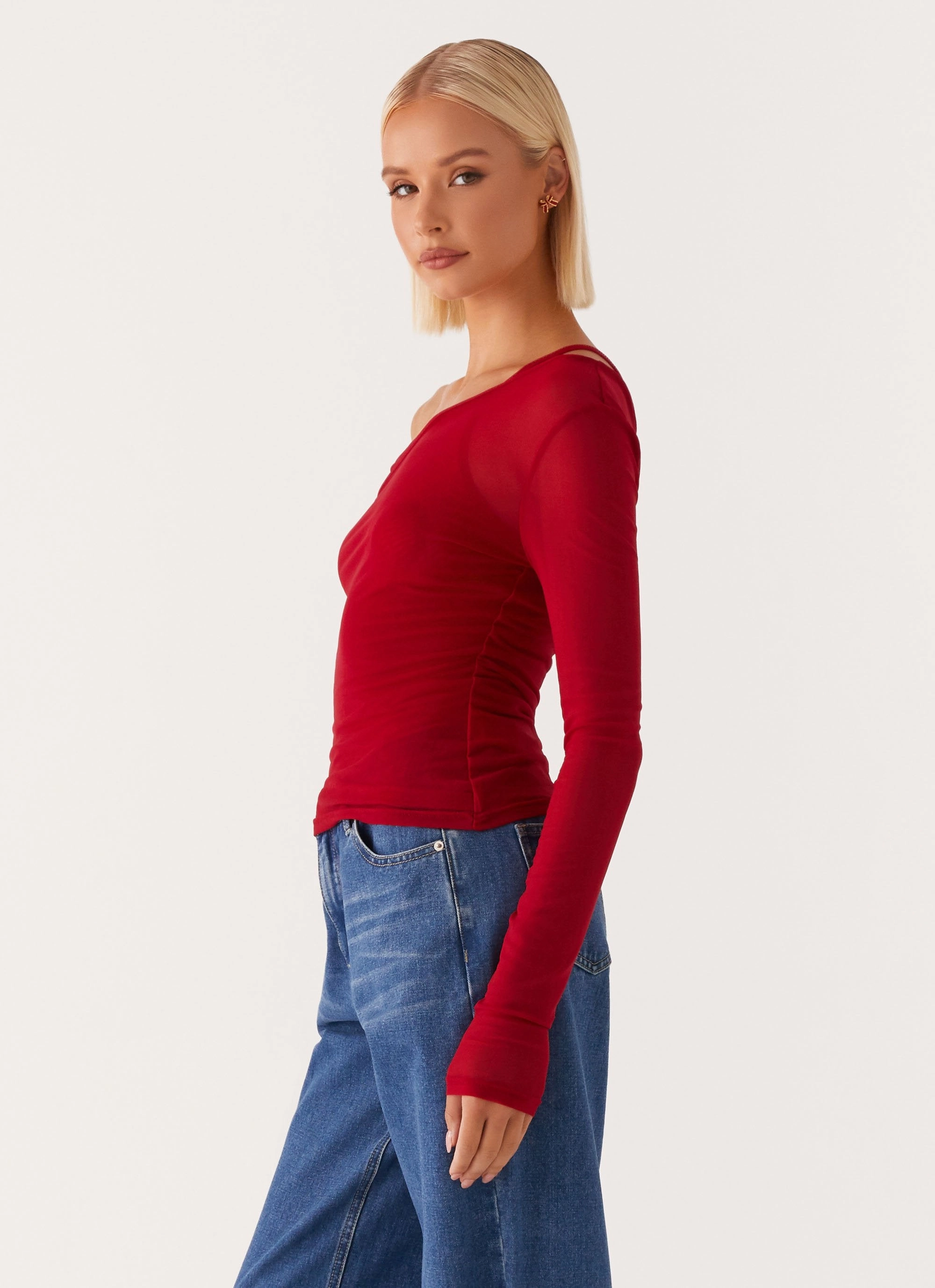 Elodie Top - Red Stretchy Top