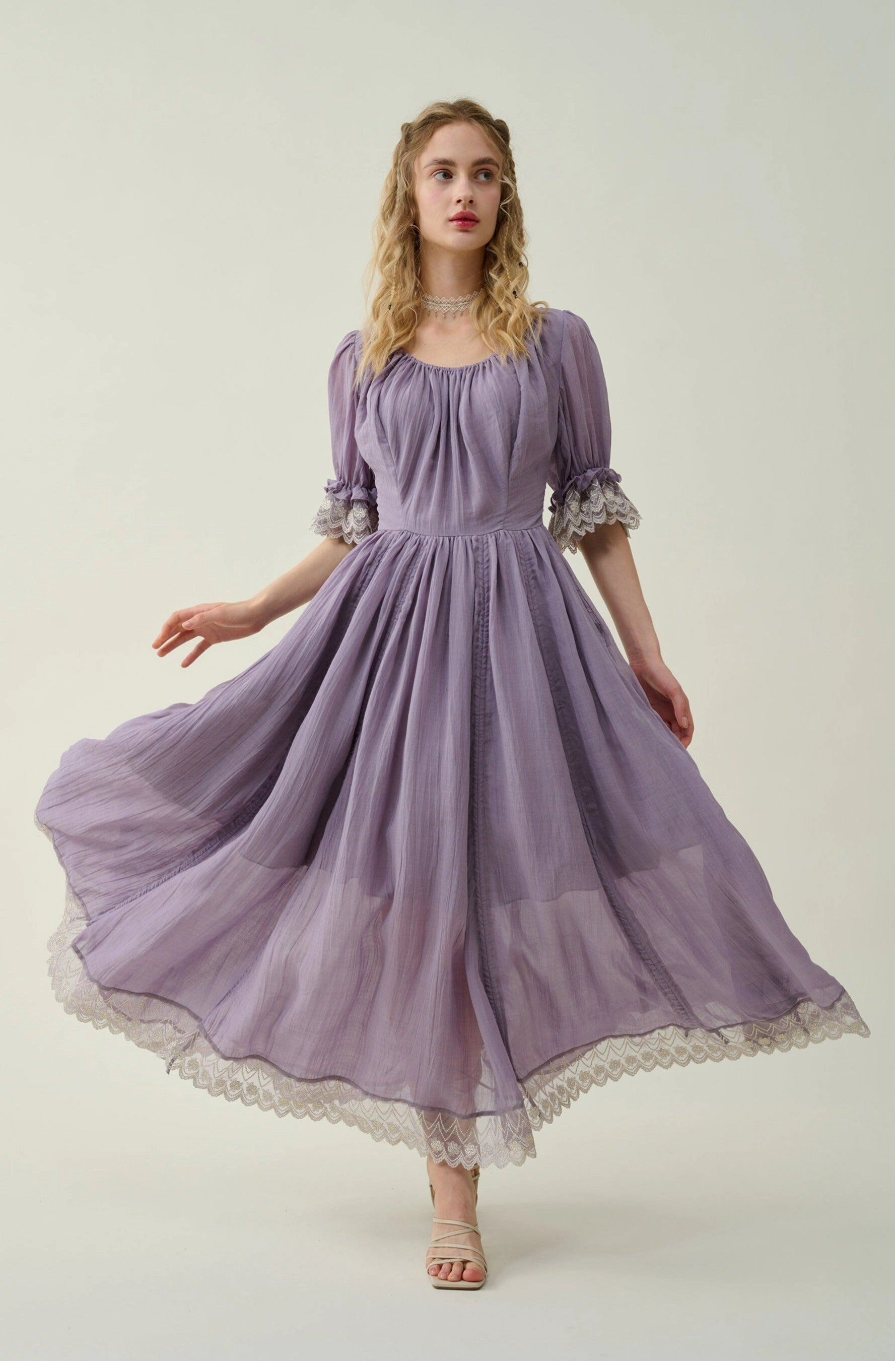 All Day Fit Elowen 27 | Lace Linen dress gown ( 2 way to wear )