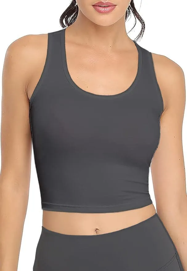 Elsa Organic Cotton Racerback Tank - Dark Heather Gray