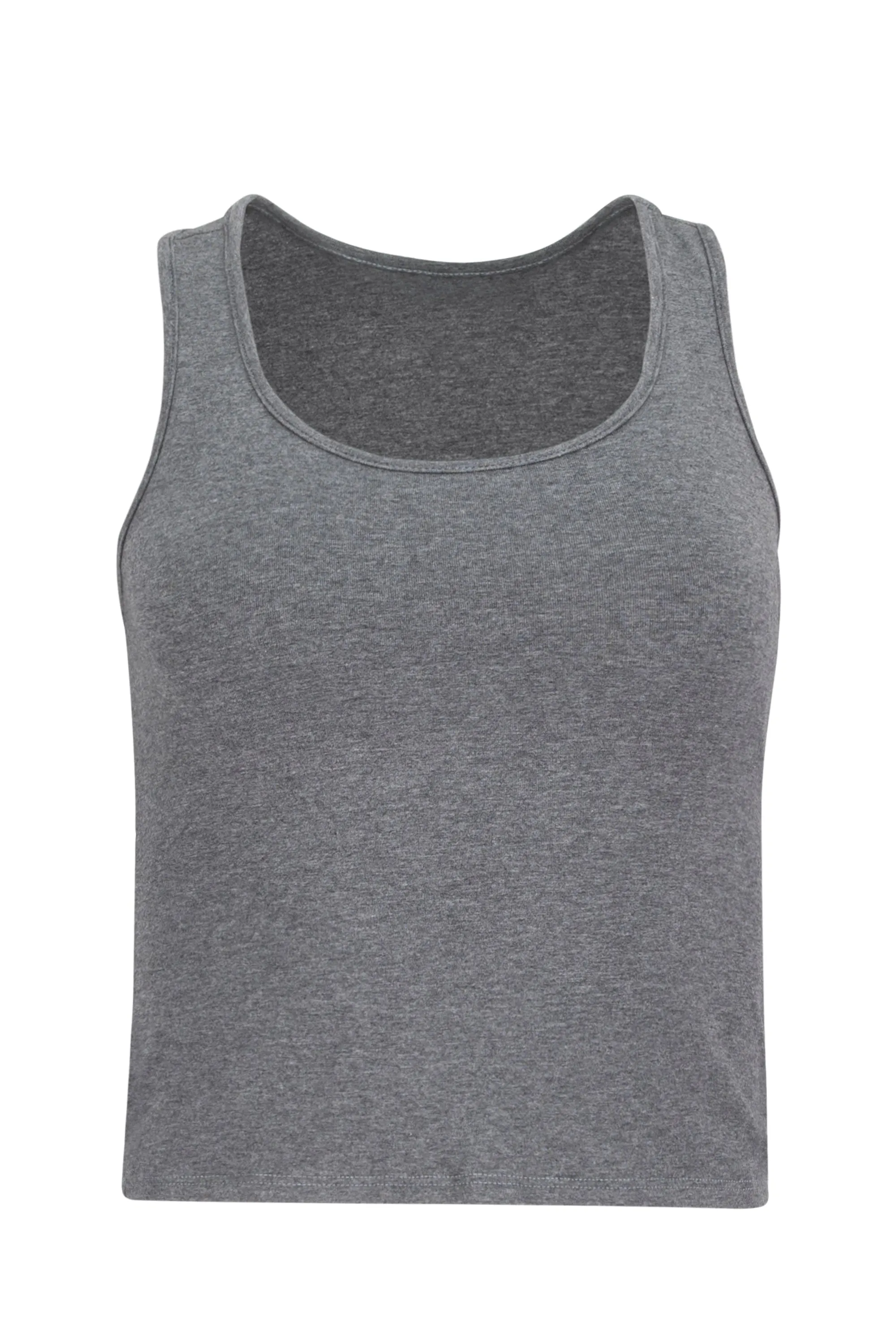 Elsa Organic Cotton Racerback Tank - Dark Heather Gray
