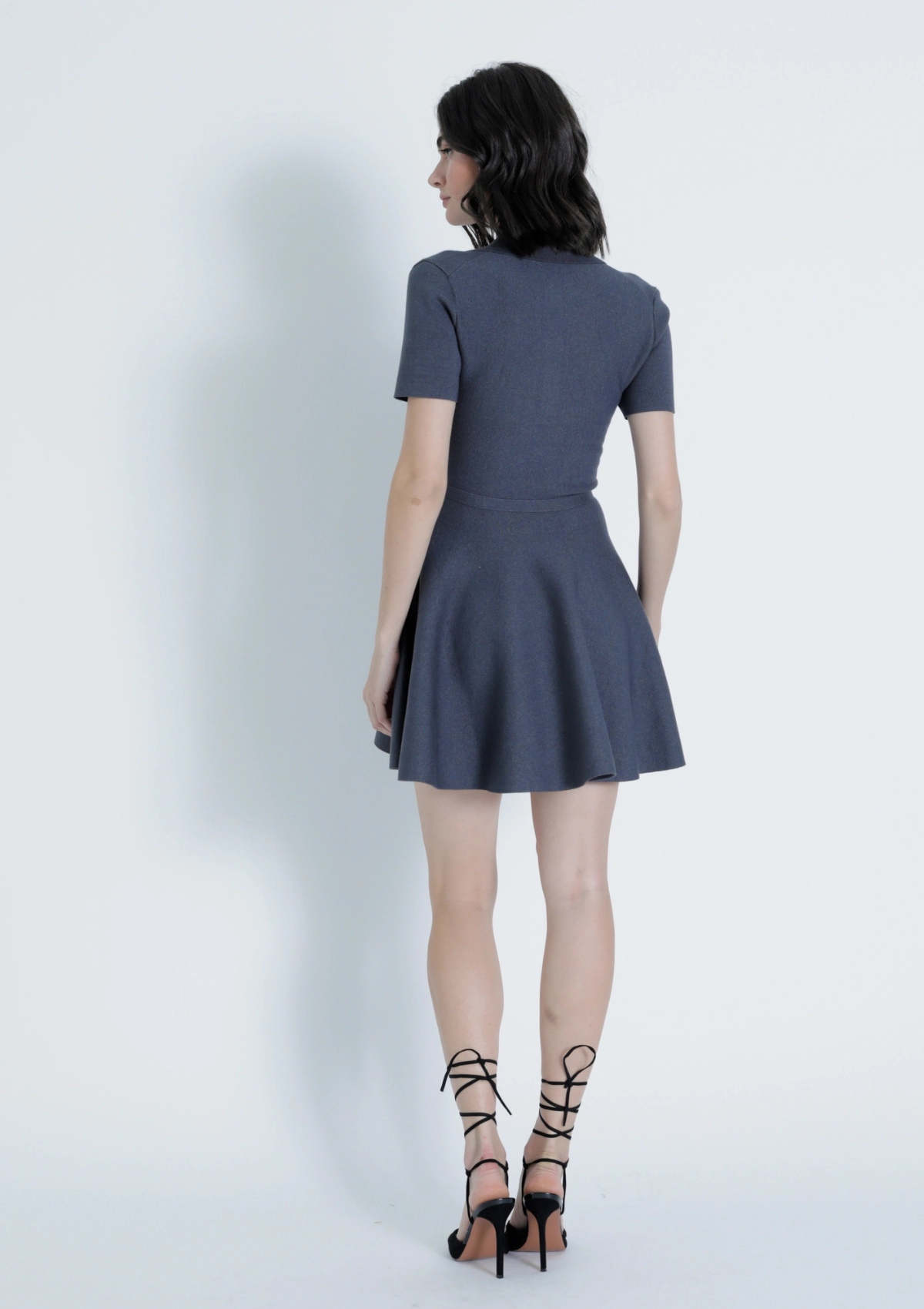 Peplum-Style Elsa Knit Mini Dress