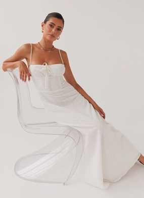 Elsie Broderie Maxi Dress - White Street Vibe
