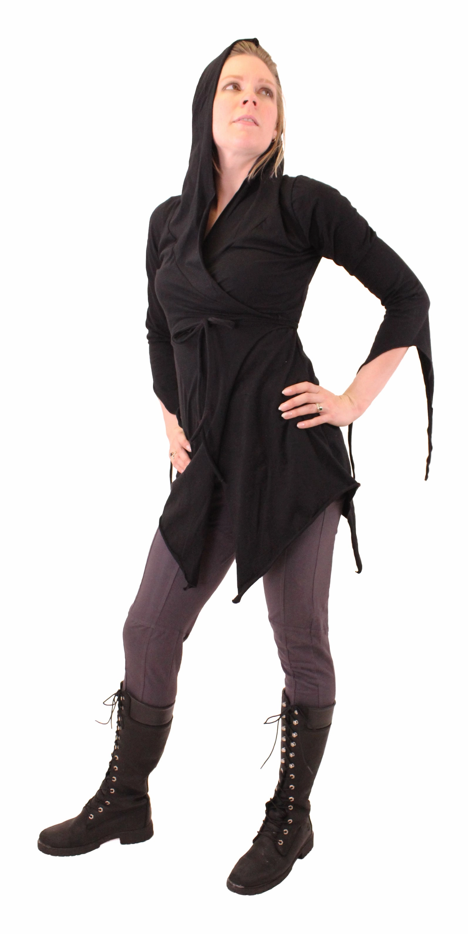 HiddenVentilationPockets DoubleLayeredCollar Elven Wrap Top