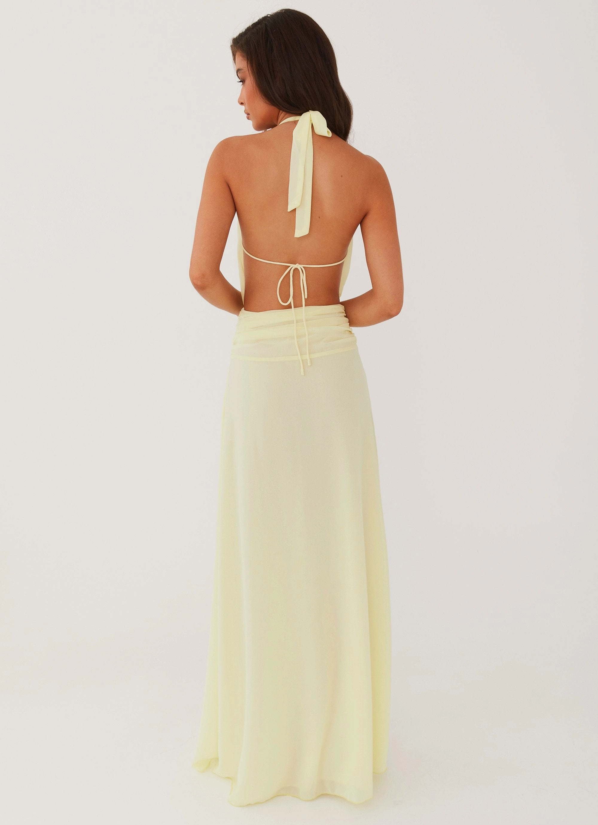 Elysia Chiffon Maxi Dress - Lemon Versatile Piece Family Vibe