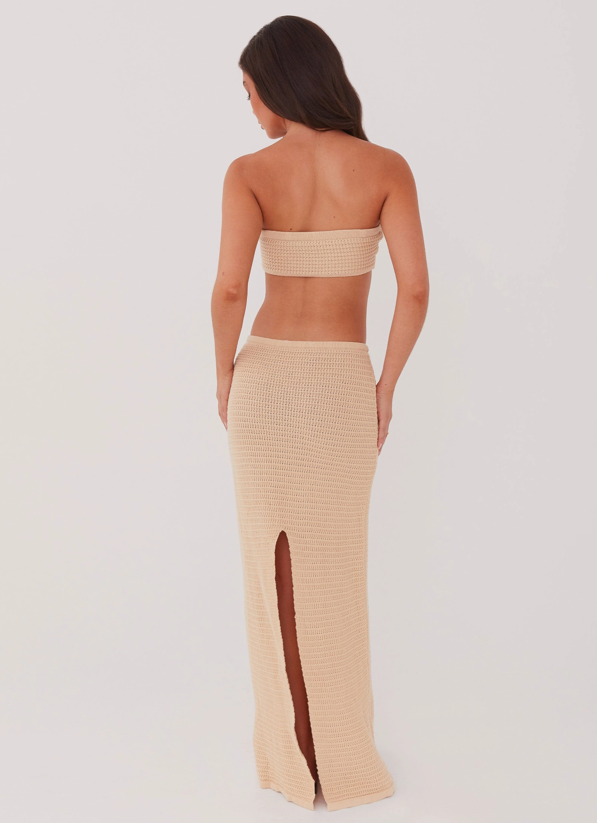 Light Fit Wear Tailored Wear Emaline Knit Maxi Skirt - Beige