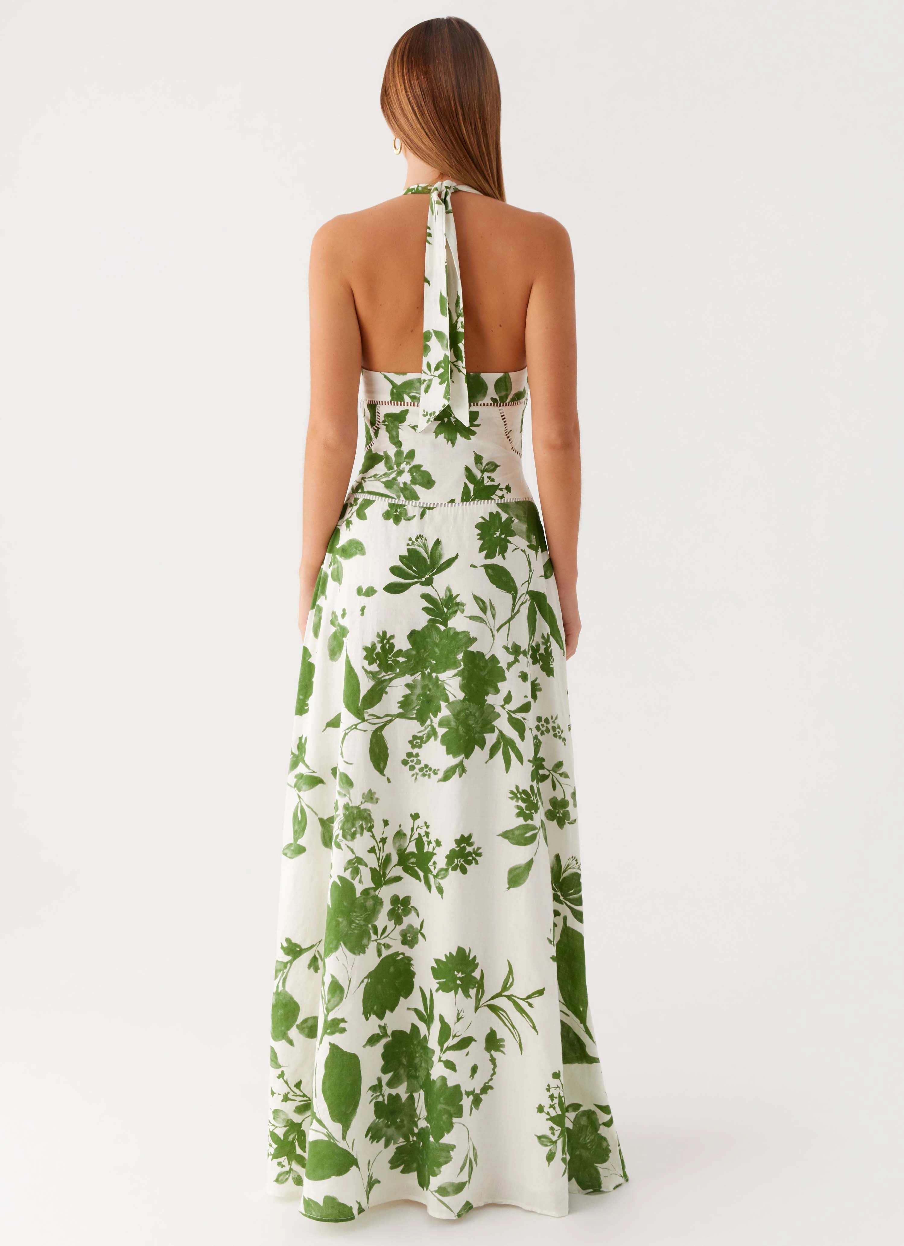 Ember Valley Maxi Dress - Verdant Bloom Fitted Design Simple Comfort