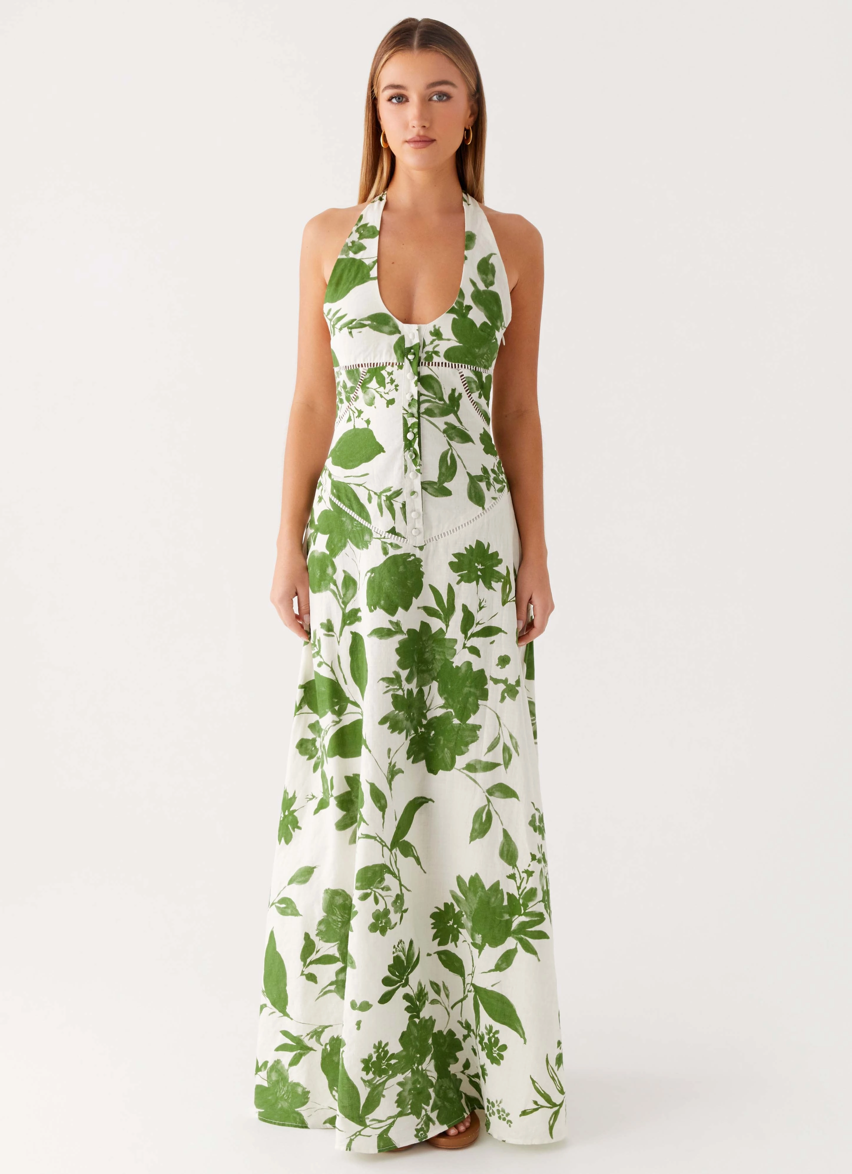 Ember Valley Maxi Dress - Verdant Bloom Classic and Modern