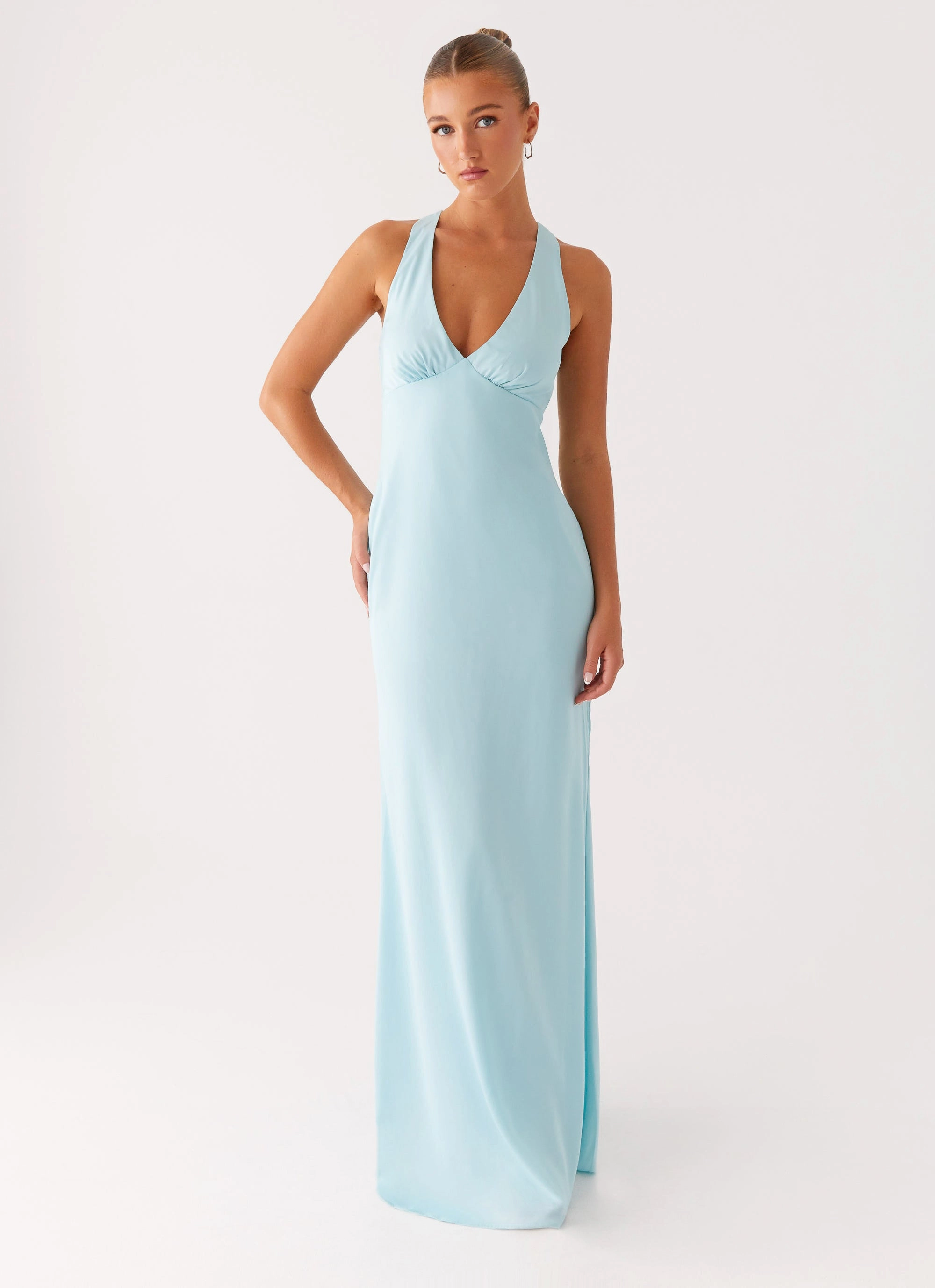 Desi Halterneck Maxi Dress - Mint Mermaid-Hem All-day Comfort