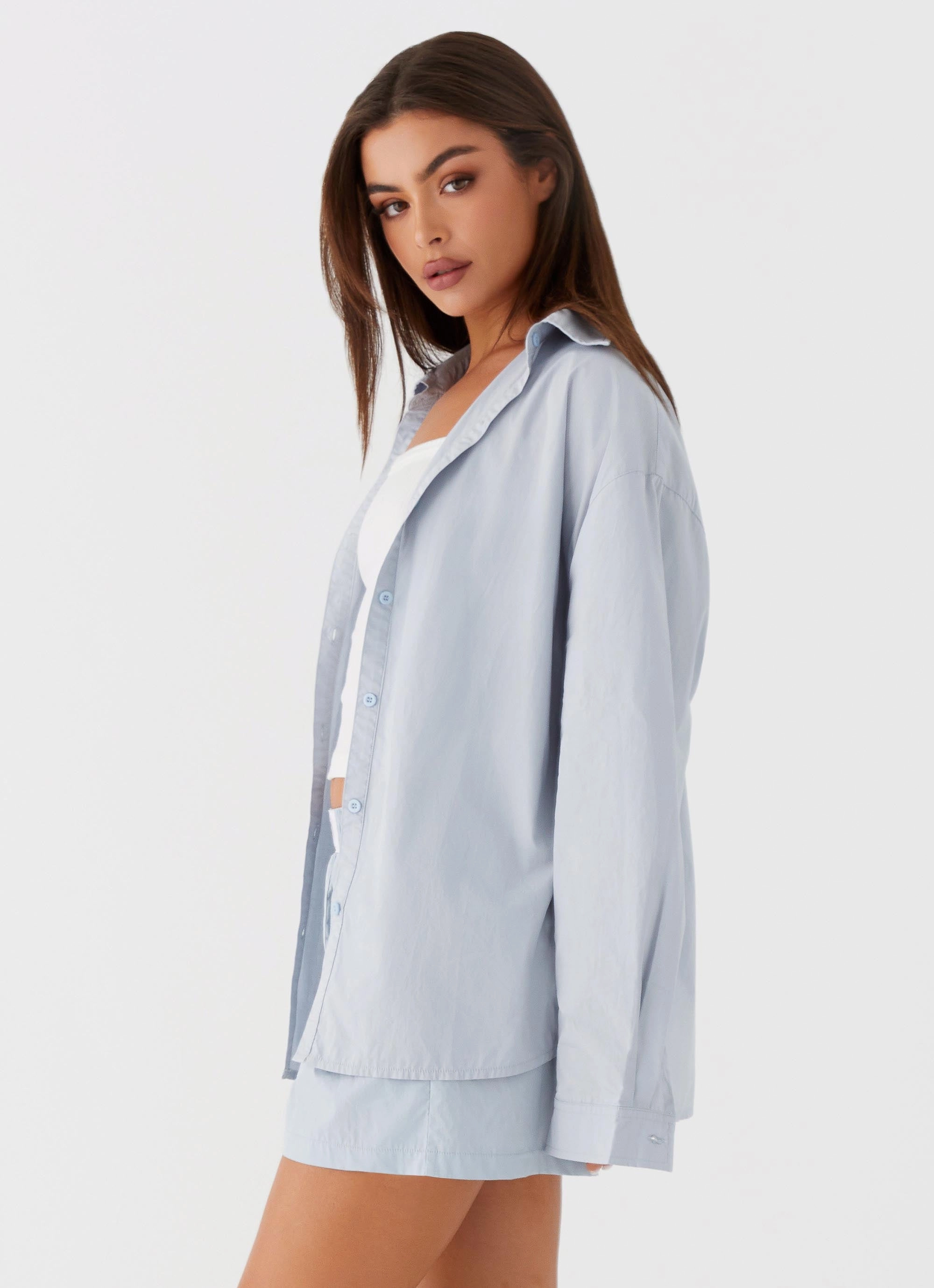 Emelda Long Sleeve Shirt - Blue Articulated Sleeves