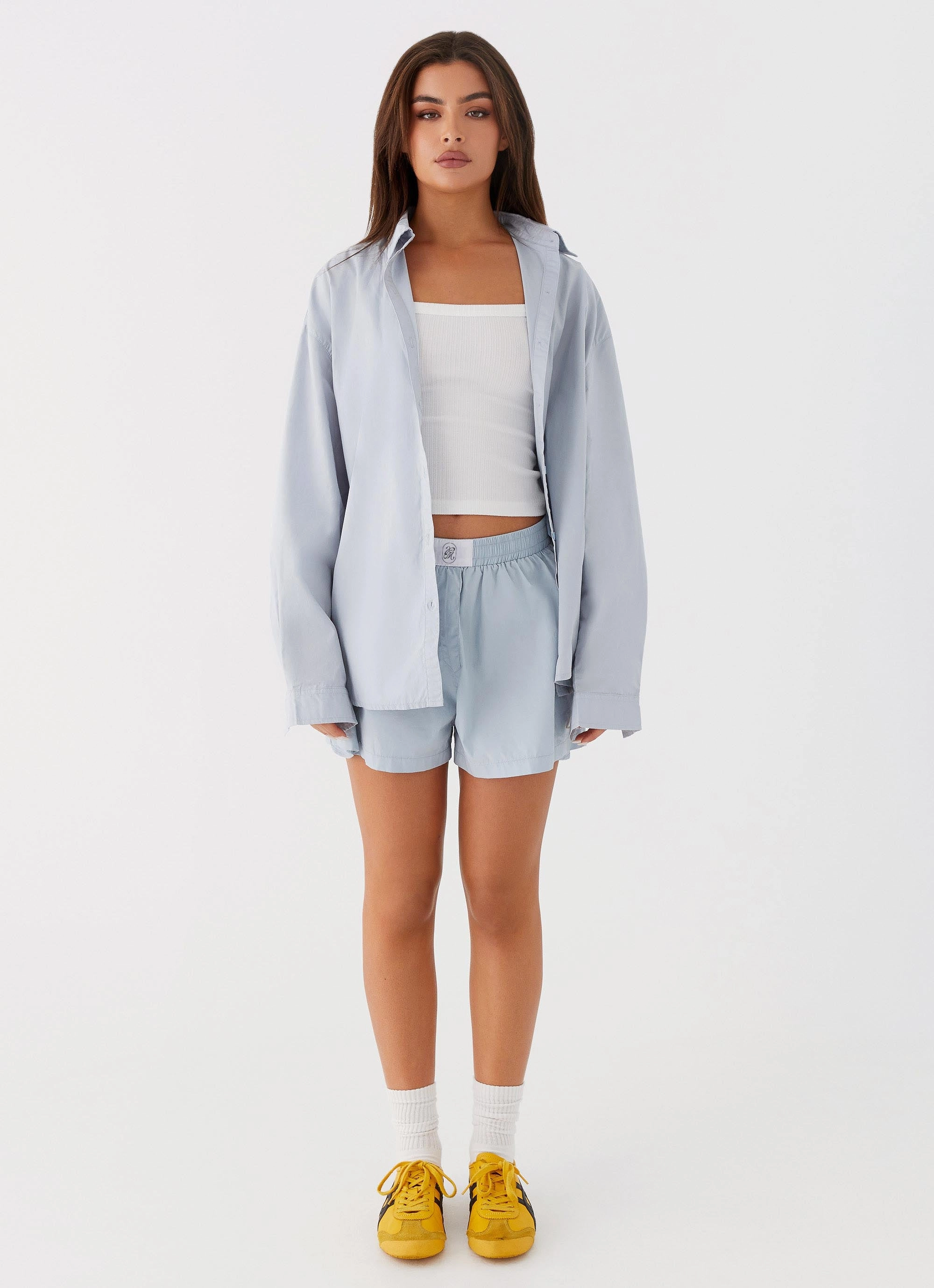 Comfortable Urban Piece Go To Layer Emelda Long Sleeve Shirt - Blue