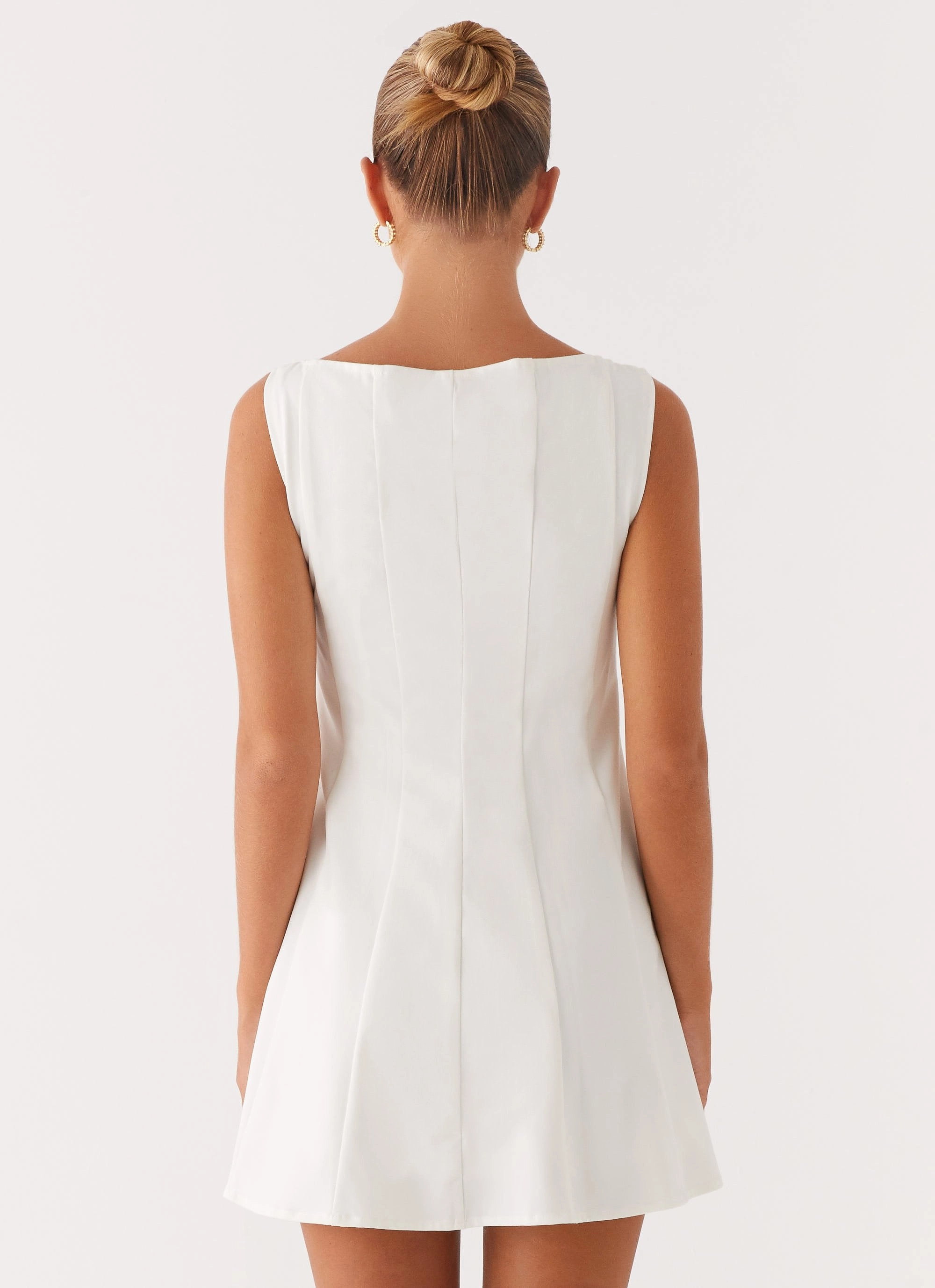 Emelie Mini Dress - White Natural Wrap