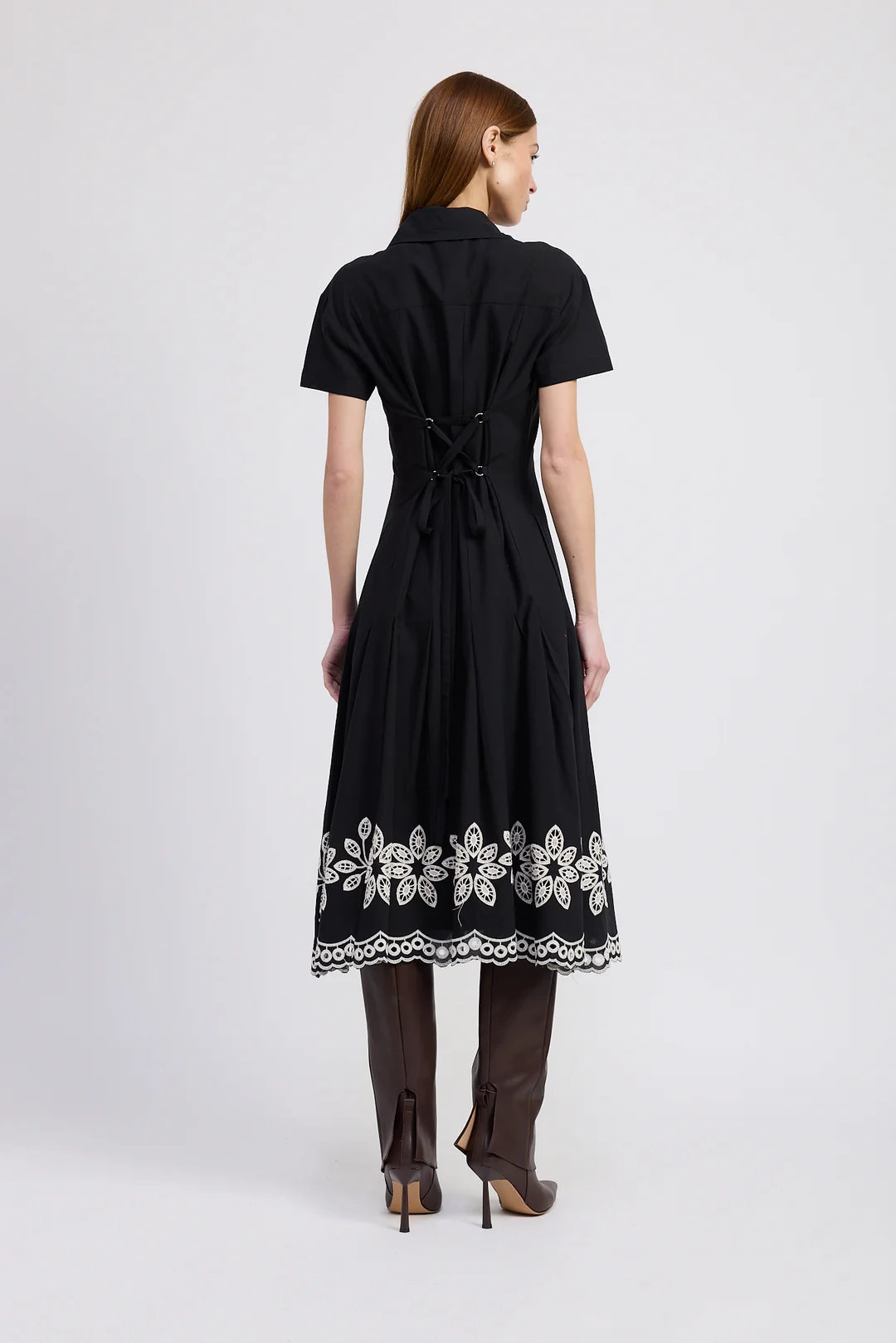 Fresh Energy Flexible Comfort En Saison Isidora Midi Shirt Dress Black Natural