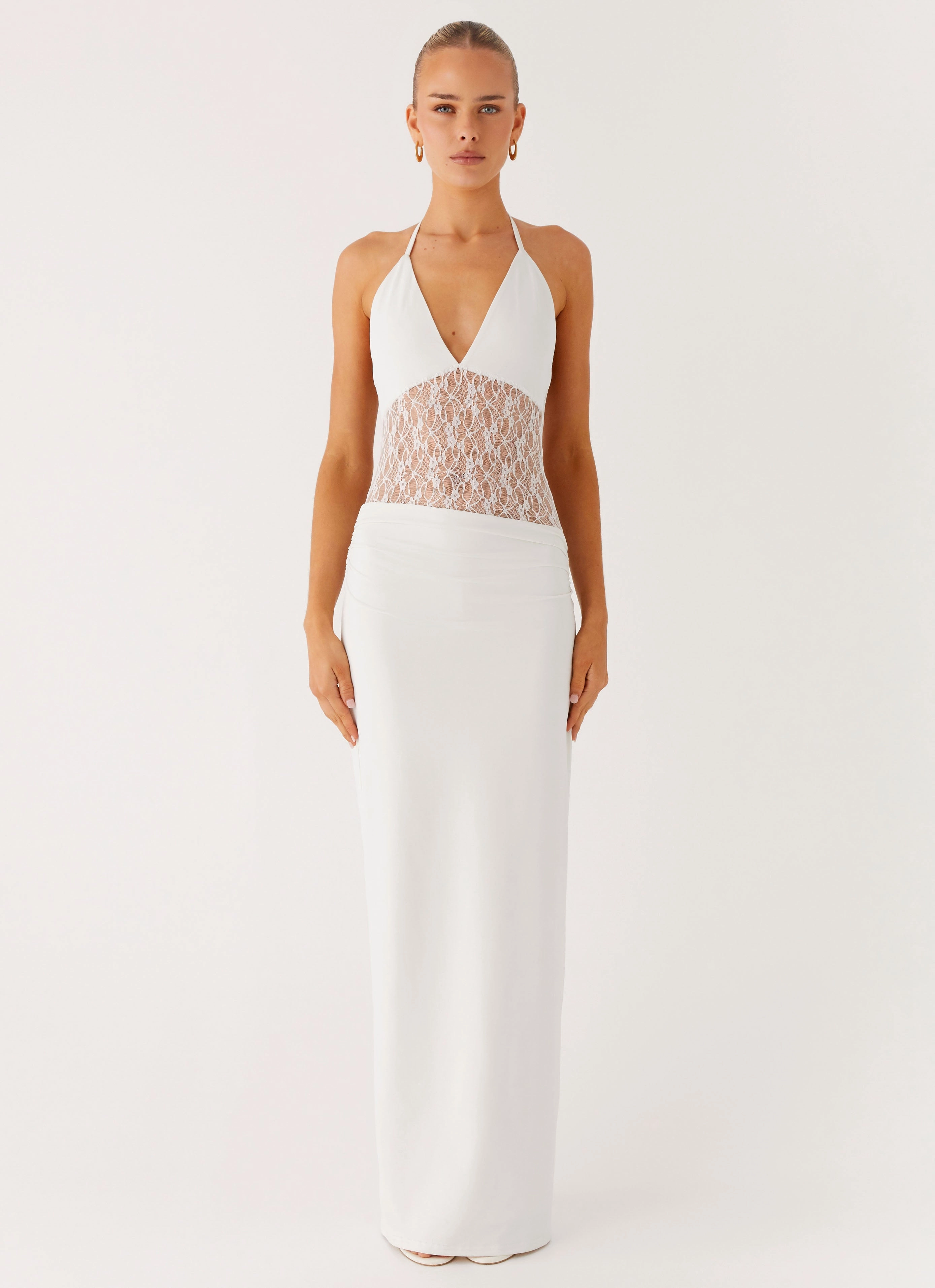 Clean Drape Enchant Lace Maxi Dress - Ivory