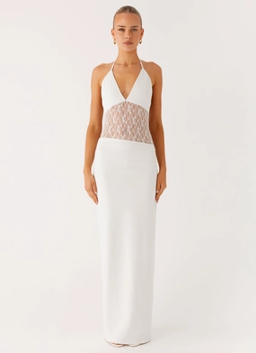 Clean Drape Enchant Lace Maxi Dress - Ivory