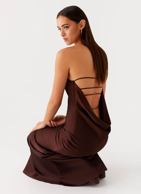Endless Nights Maxi Dress - Chocolate Sophisticated Waistband Fit Clean Structure