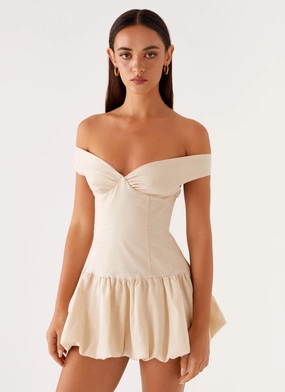 Endless Romance Off Shoulder Mini Dress - Butter Versatile Wearable Chic Balance