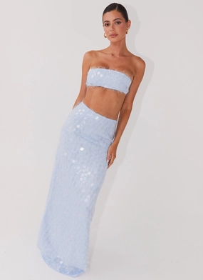 Kyleigh Textured Sequin Maxi Skirt - Lavender Mist Odor Control Finish