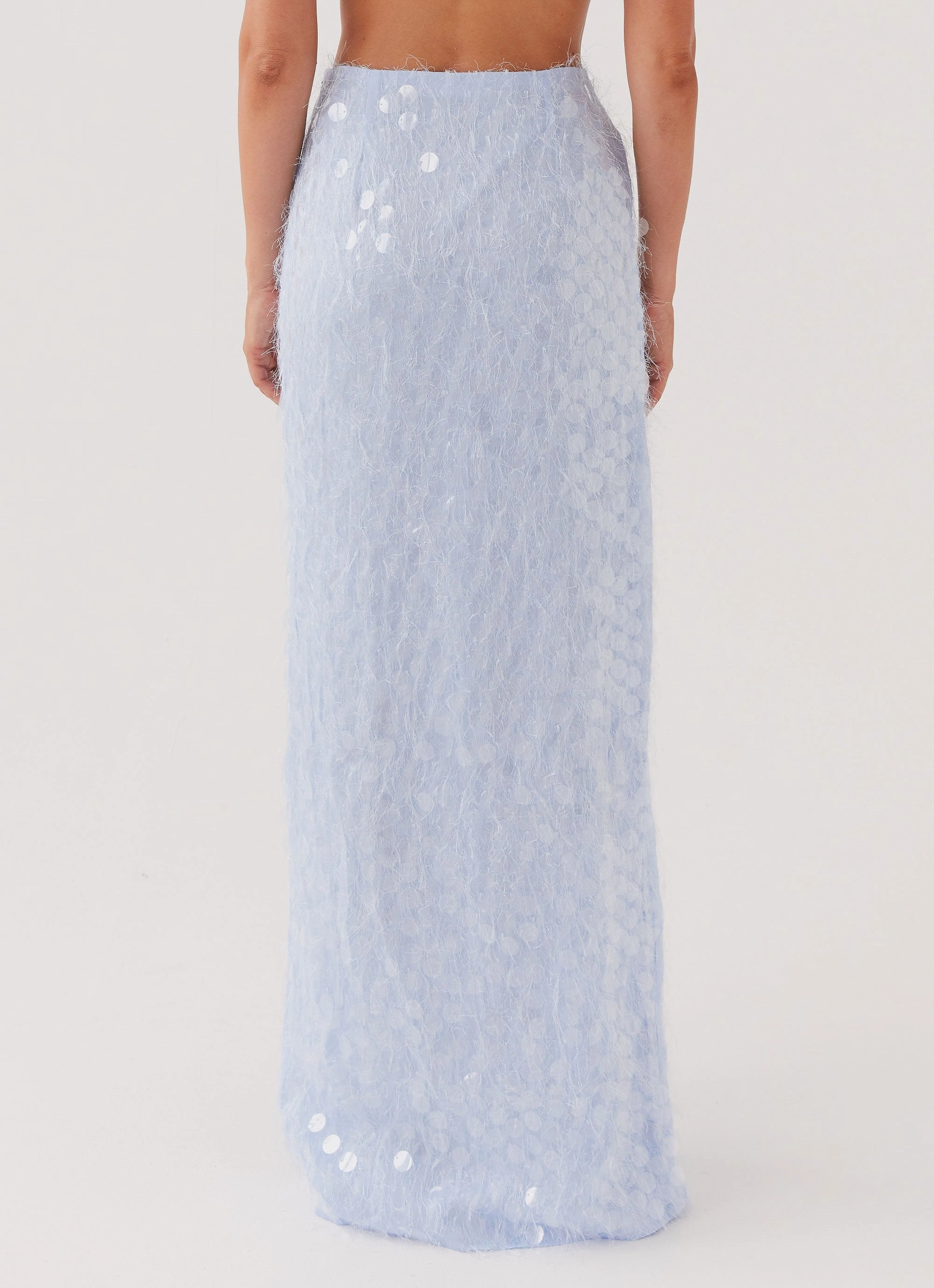 UV Protection Finish Kyleigh Textured Sequin Maxi Skirt - Lavender Mist