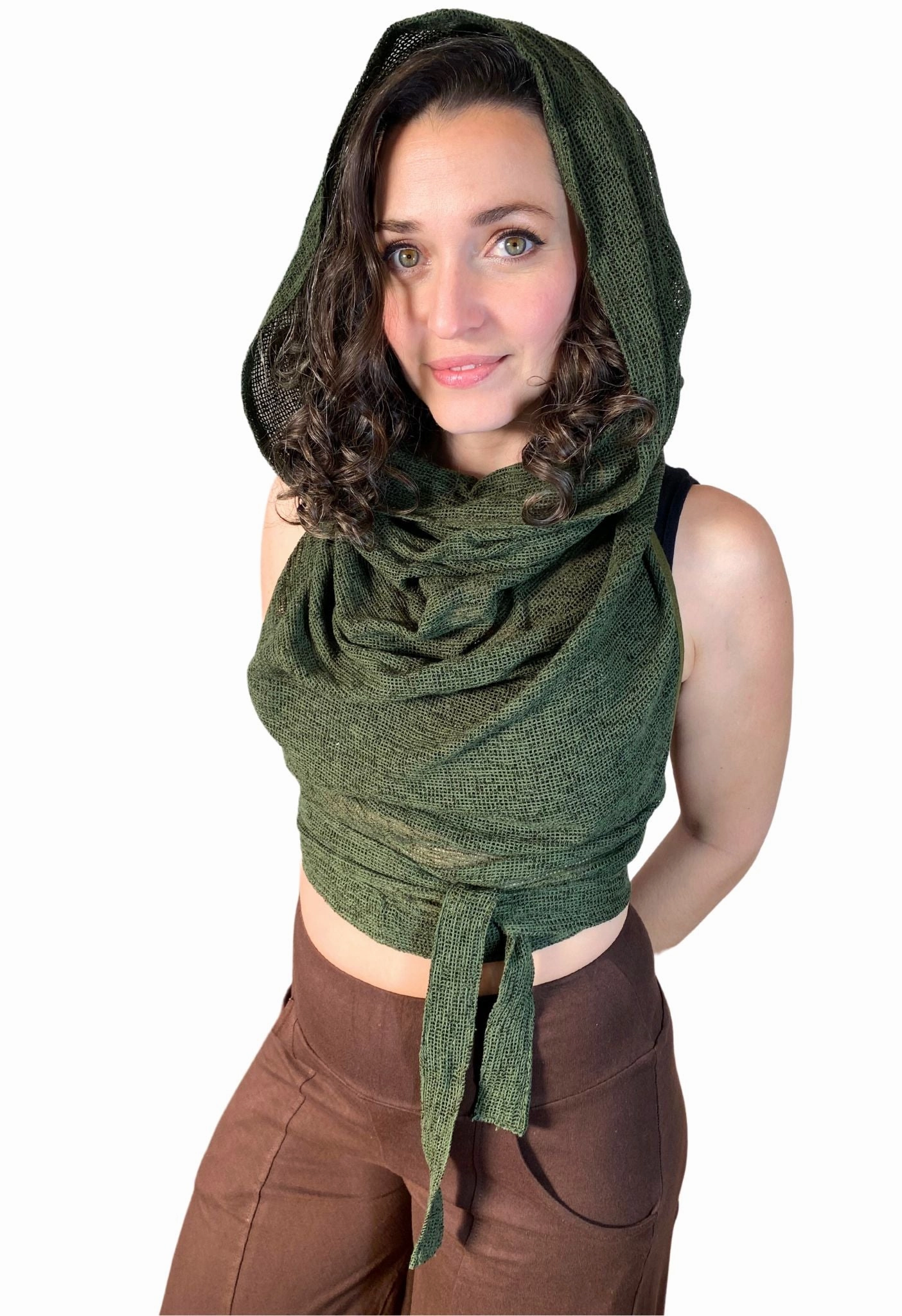 Enigma hood Top Ethically Sourced Material Convertible Collar