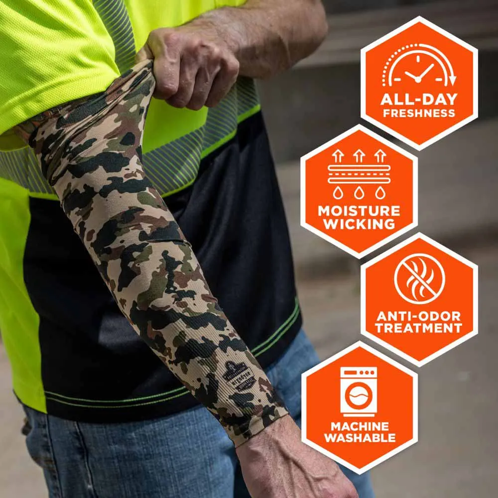 Ergodyne 12192 6695 XL/2XL Camo Sun Protection Arm Sleeves Pair