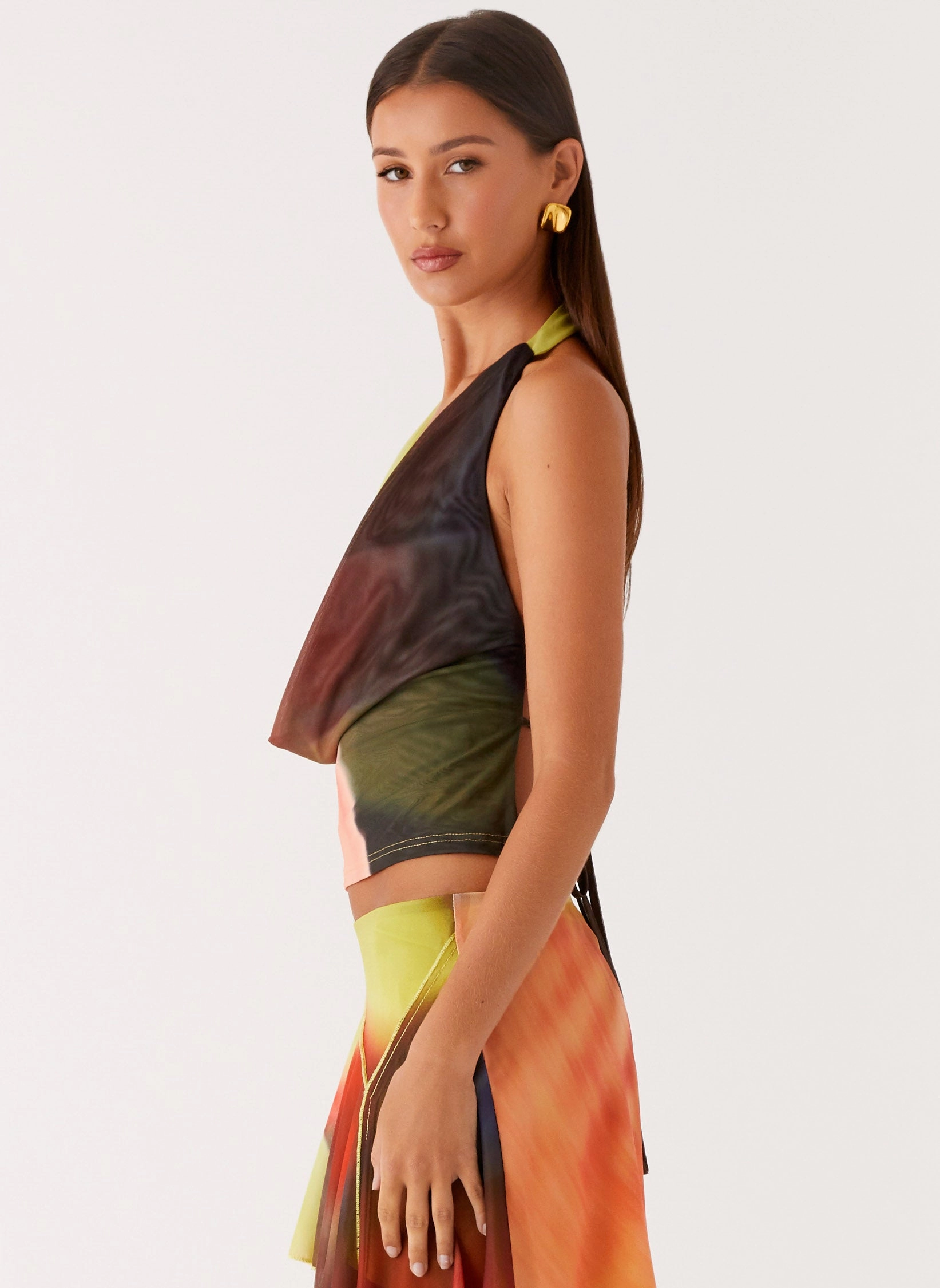 Lustra Cowl Top - Moody Floral Easy Care Material