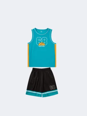 Erke Basketball Kids-Boys Basketball Suit Blue