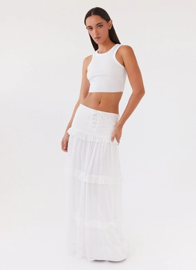 Quick Dry Fit Esmeralda Maxi Skirt - White