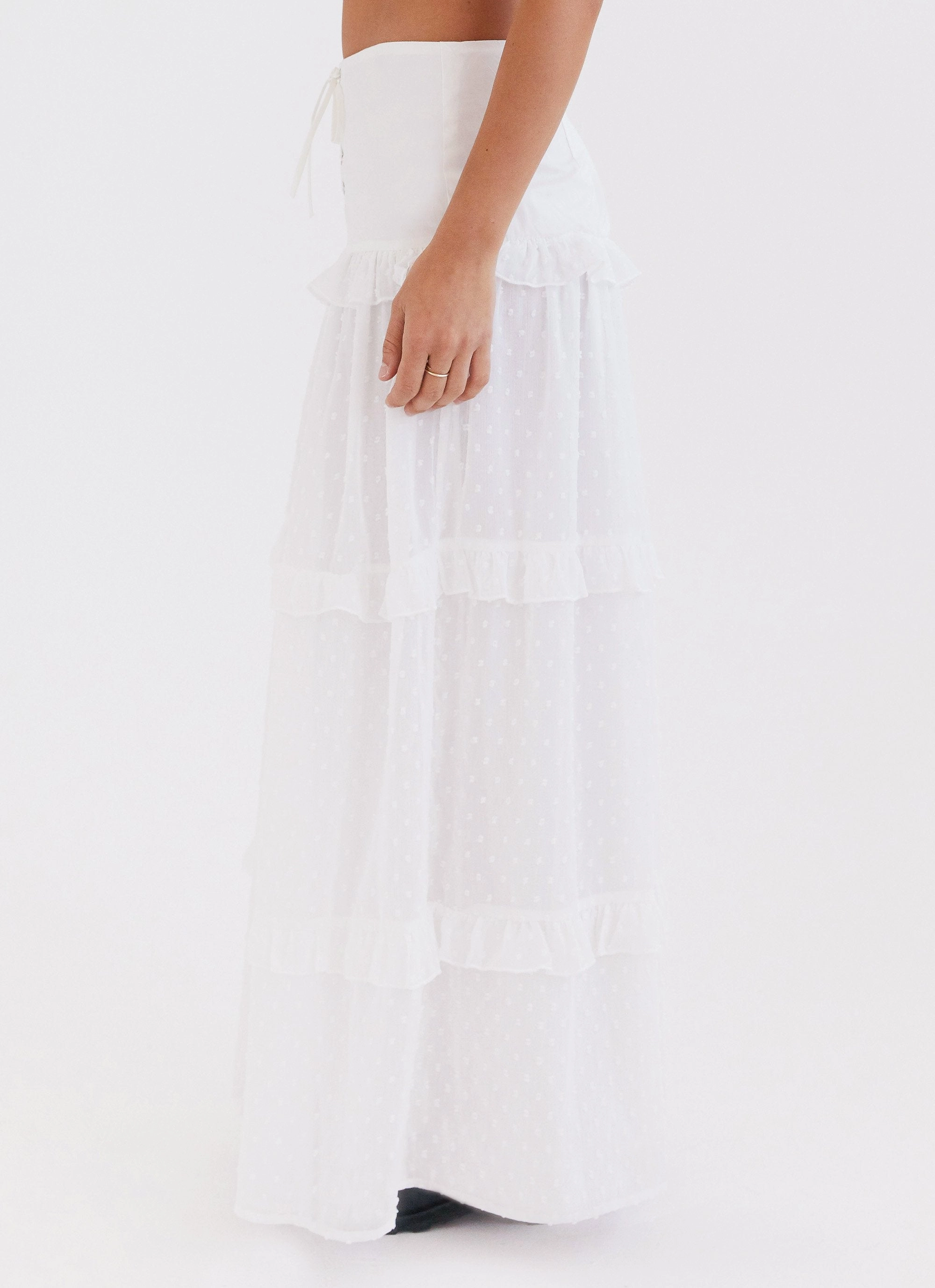 Sporty Layers Esmeralda Maxi Skirt - White